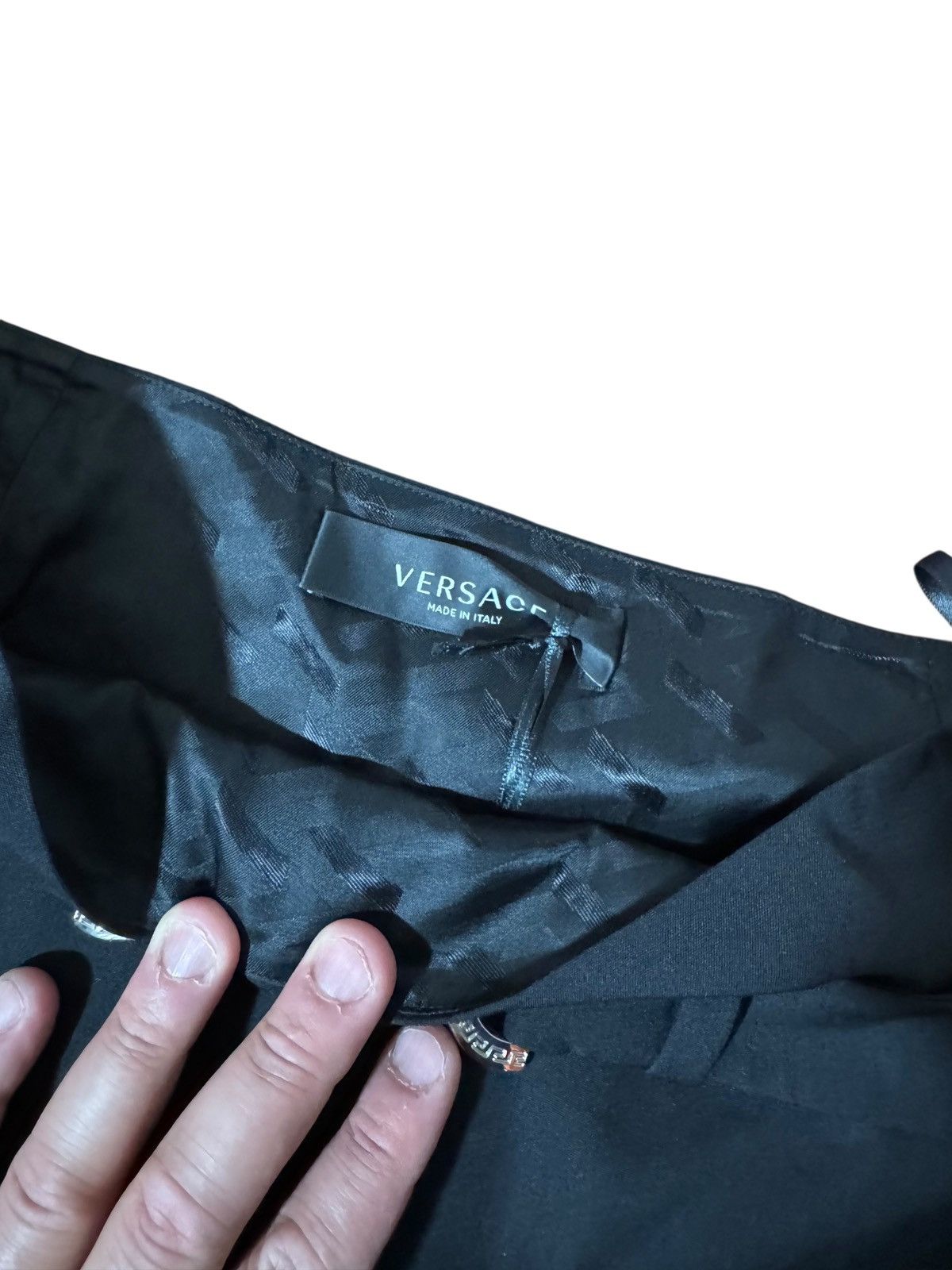 Versace Versace Black Wool Mini Skirt Medusa Belt 38 IT Size 26" / US 2 / IT 38 - 4 Thumbnail