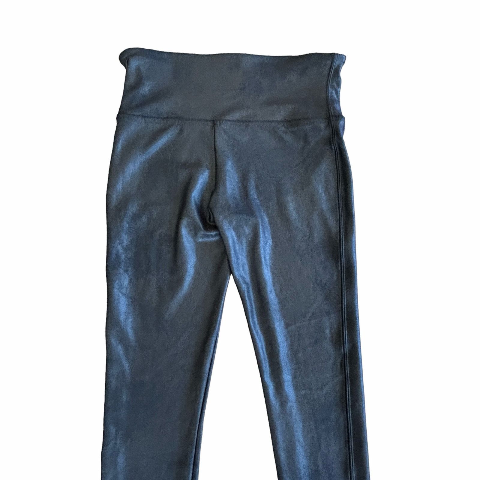 Spanx Spanx Faux Leather Leggings M Black Rocker Sexy Biker Goth Size 31" - 4 Thumbnail