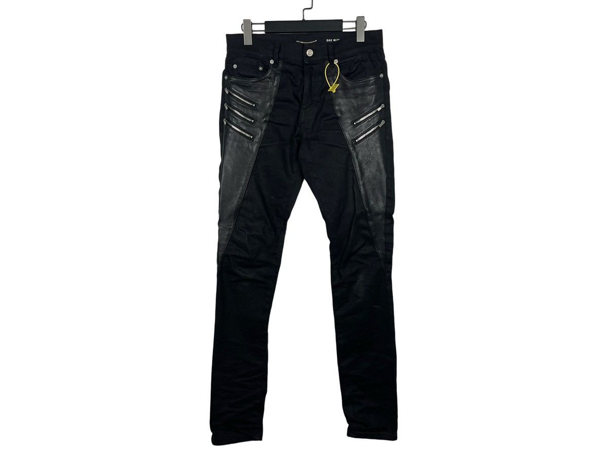 Saint Laurent SLP 15AW Leather Zipper Jeans