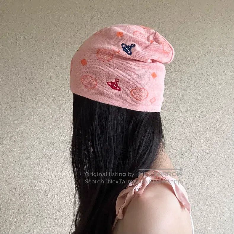 Vivienne Westwood Vivienne Westwood Pink Saturn Knit Cap Size ONE SIZE - 1 Thumbnail