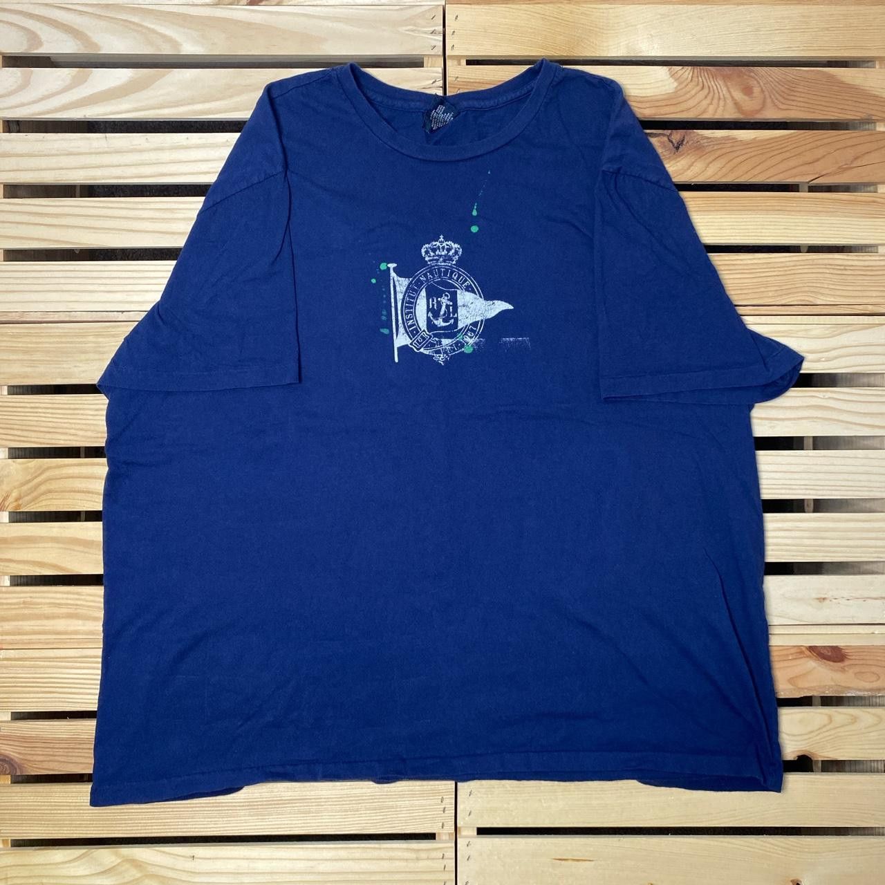 Polo Ralph Lauren Vintage Polo Ralph Lauren Navy Blue Nautical Tee Size 2XL Size US XXL / EU 58 / 5 - 1 Thumbnail
