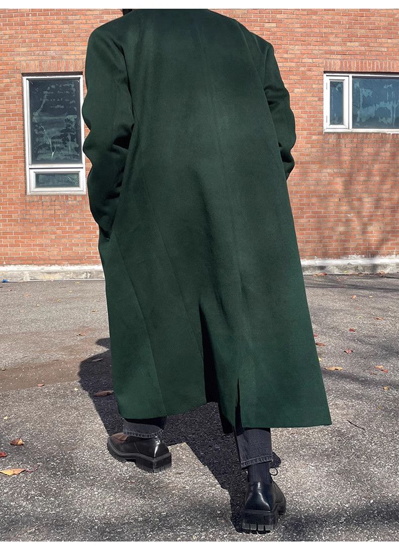 Japanese Brand × Vintage Long Woolen coatDark Green Korean style Size US L / EU 52-54 / 3 - 2 Thumbnail