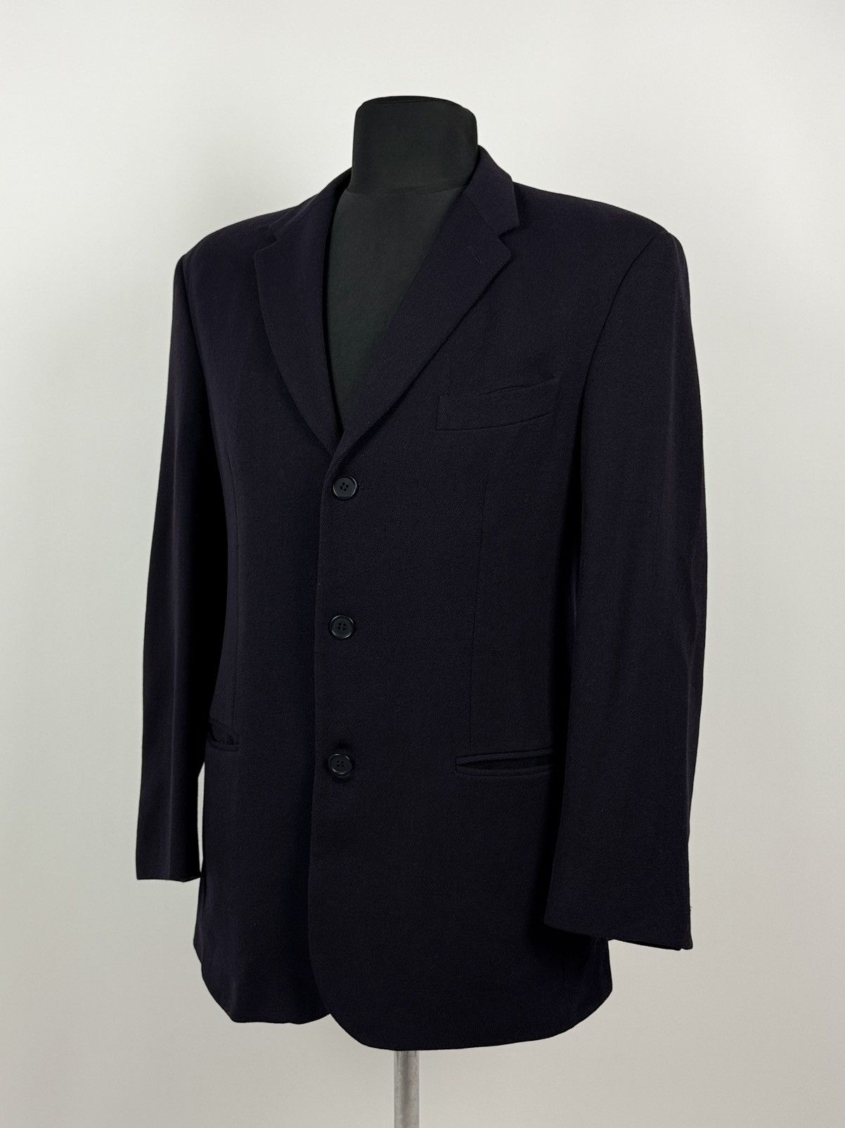 Emporio Armani 70-80’s Vintage Emporio Armani Wool Classic Blazer Jacket Size 44R - 1 Thumbnail