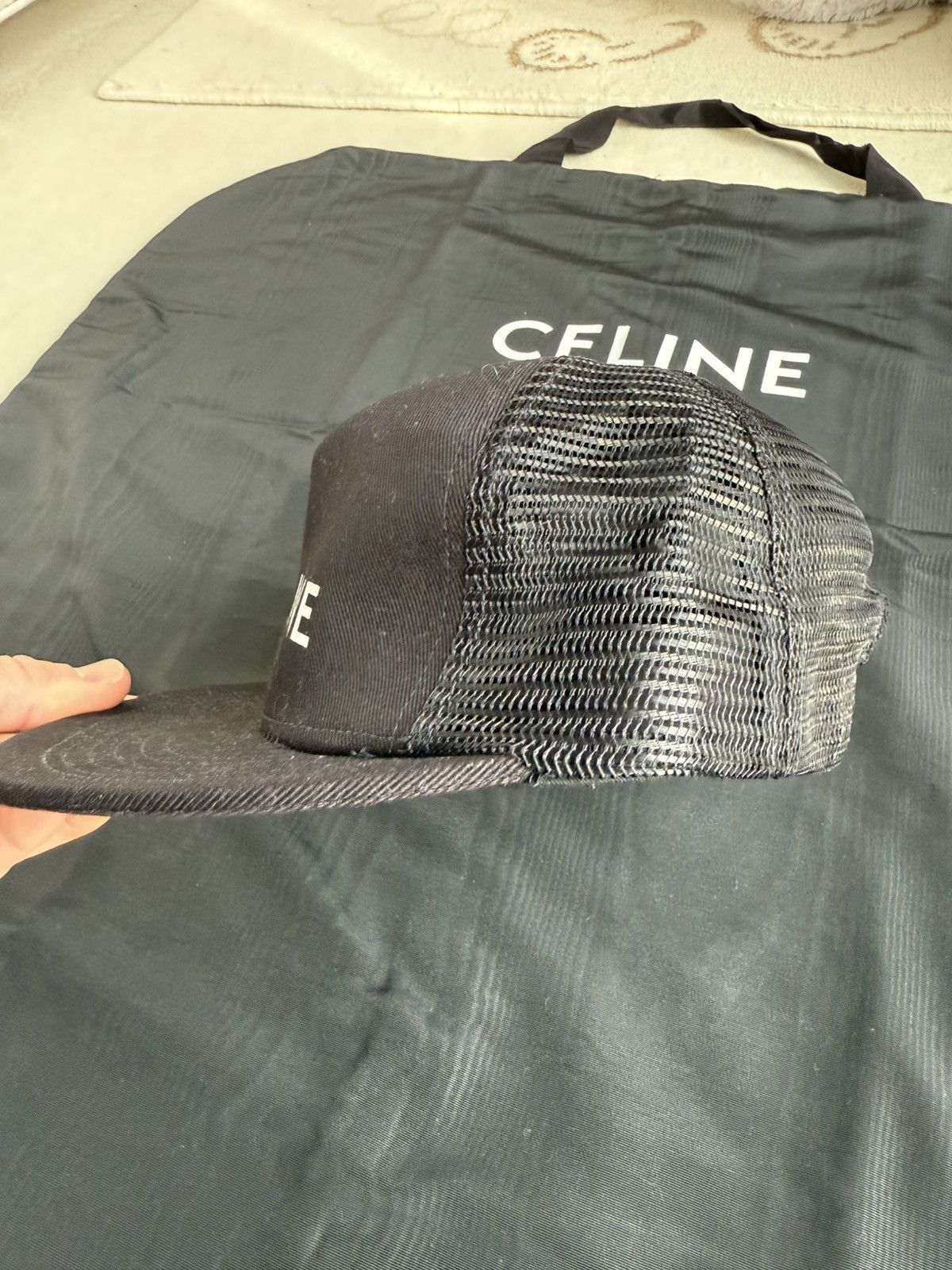 Celine SS21 Celine snapback trucker logo black cap hat Hedi Slimane Size ONE SIZE - 7 Thumbnail