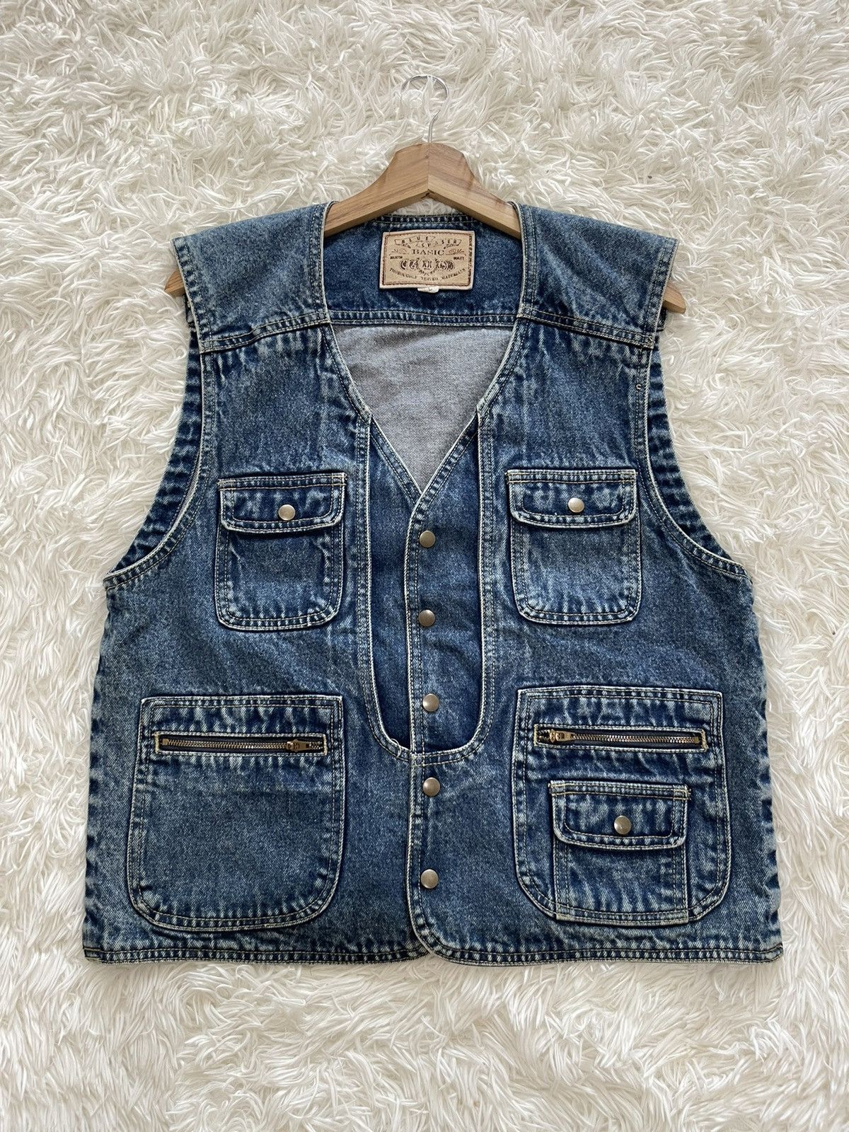 Japanese Blue Chaser Tactical Multipocket Denim Vest