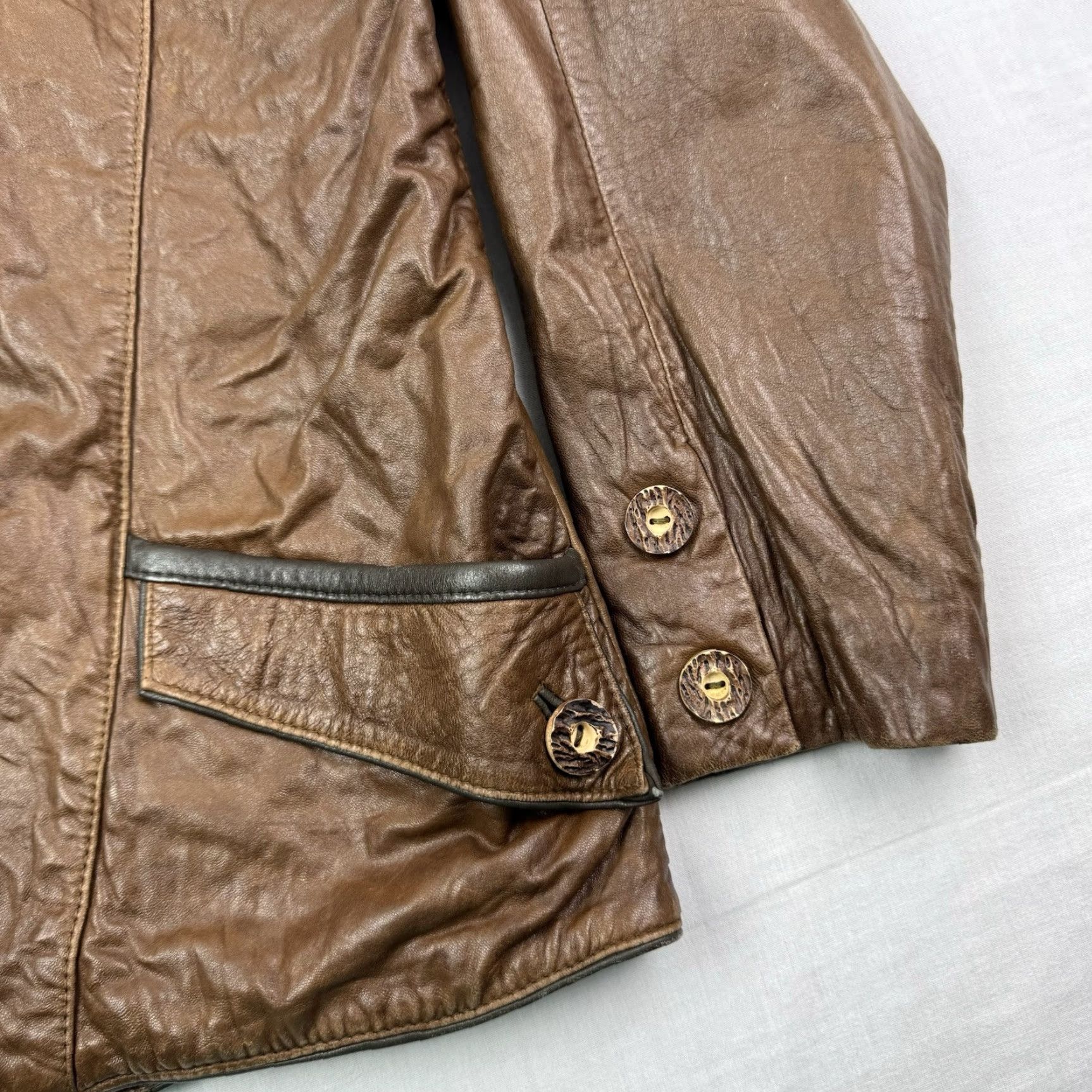 Vintage VINTAGE Toskana Leather Jacket Men Jacket L Brown Bomber 80s 90s Styled Size US L / EU 52-54 / 3 - 4 Thumbnail