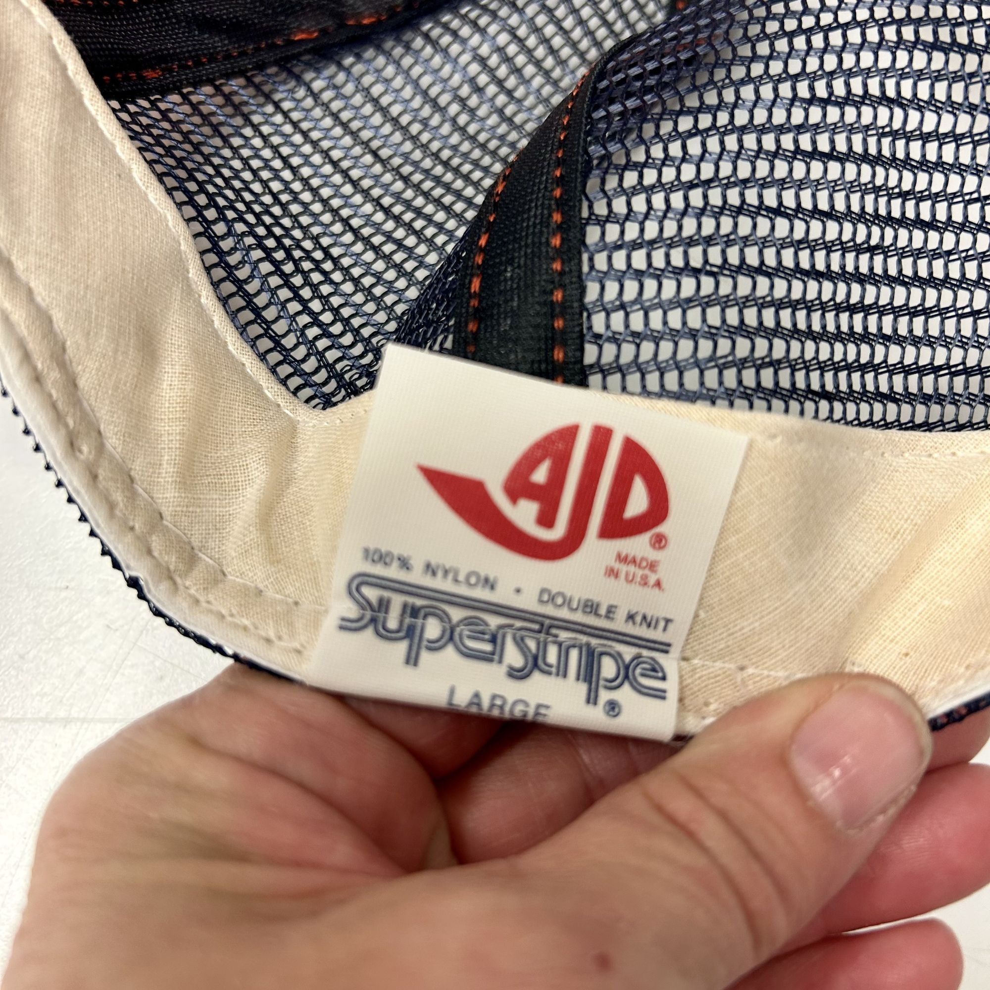 Other NOS 70 80's AJD Super Stripe Mesh TRUCKER AU WAR EAGLES Hat Size ONE SIZE - 9 Thumbnail