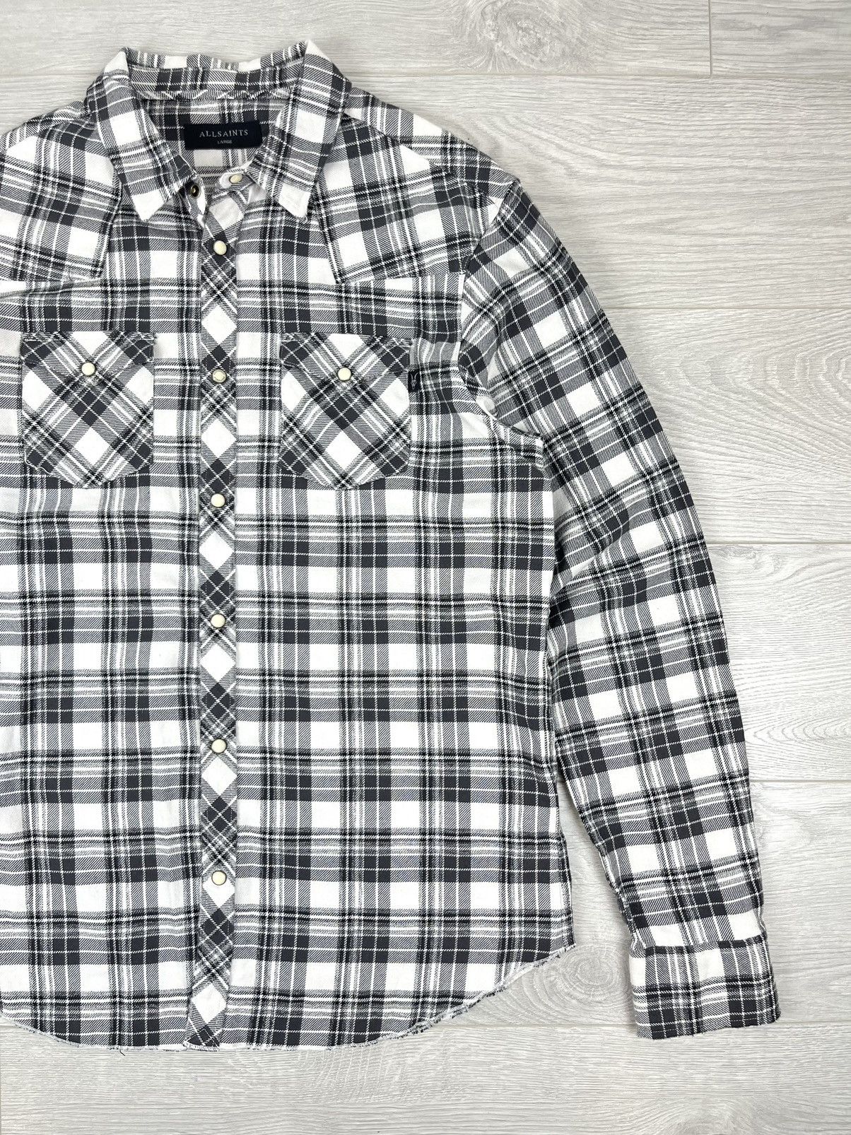 Allsaints Allsaints Blackroad LS Checkered Cotton Flannel Shirt Size US L / EU 52-54 / 3 - 2 Thumbnail