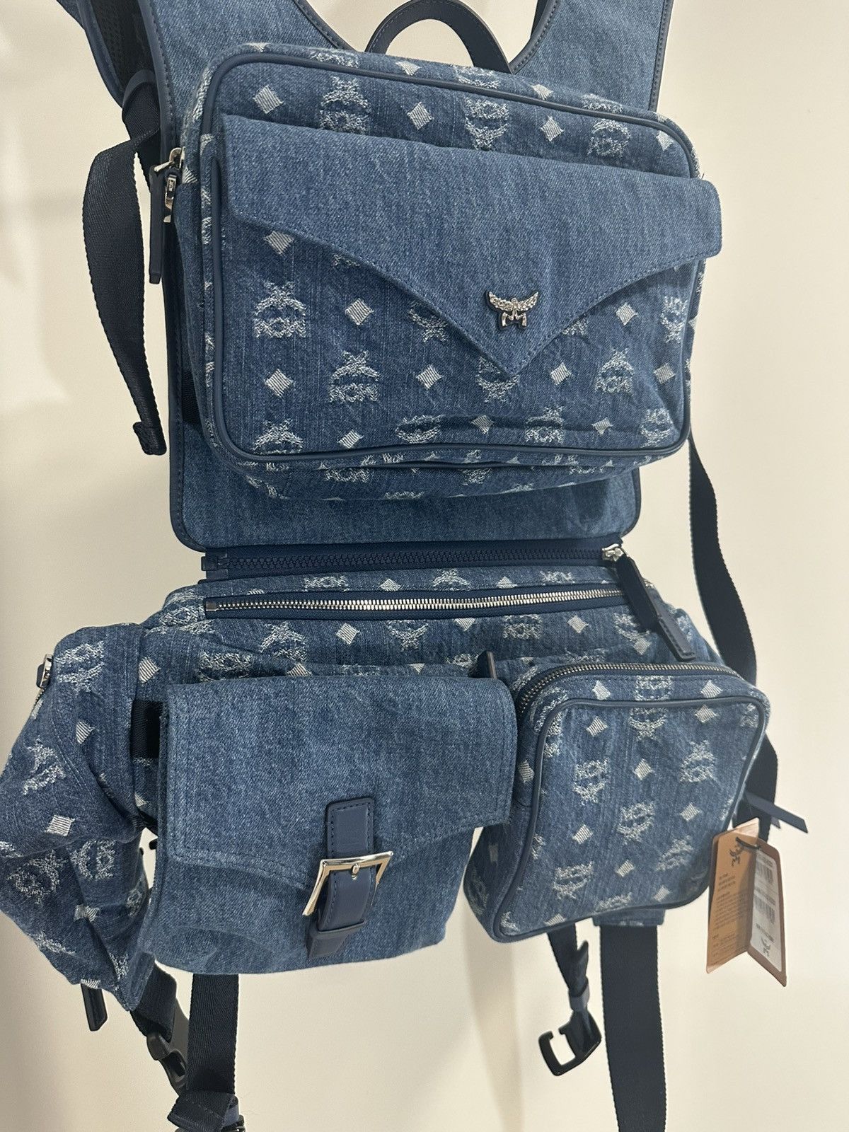 MCM MCM AREN MULTI BACKPACK DENIM Size ONE SIZE - 5 Thumbnail