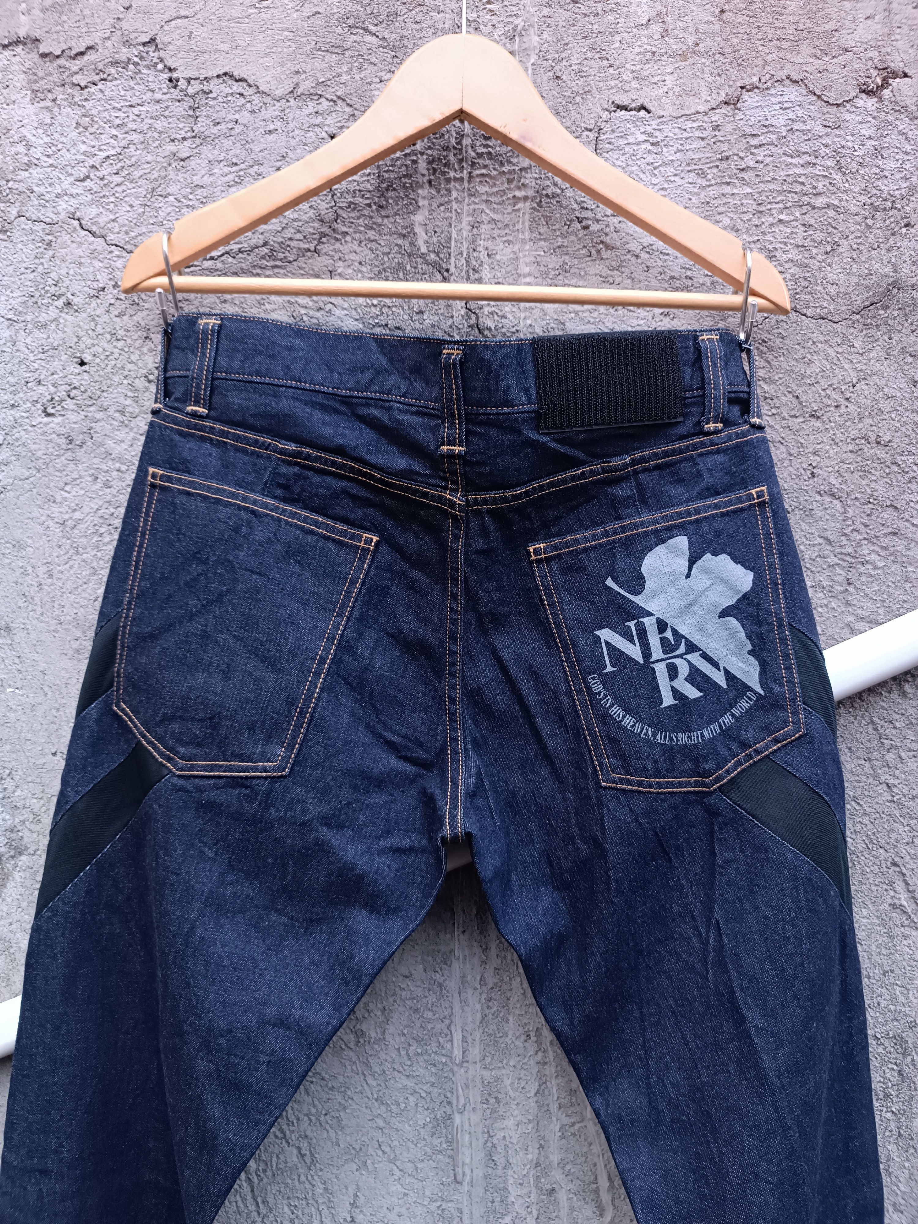Anime Vintage NERV Evangelion Genesis Cospa Japanese Denim Pants Size US 30 / EU 46 - 2 Thumbnail