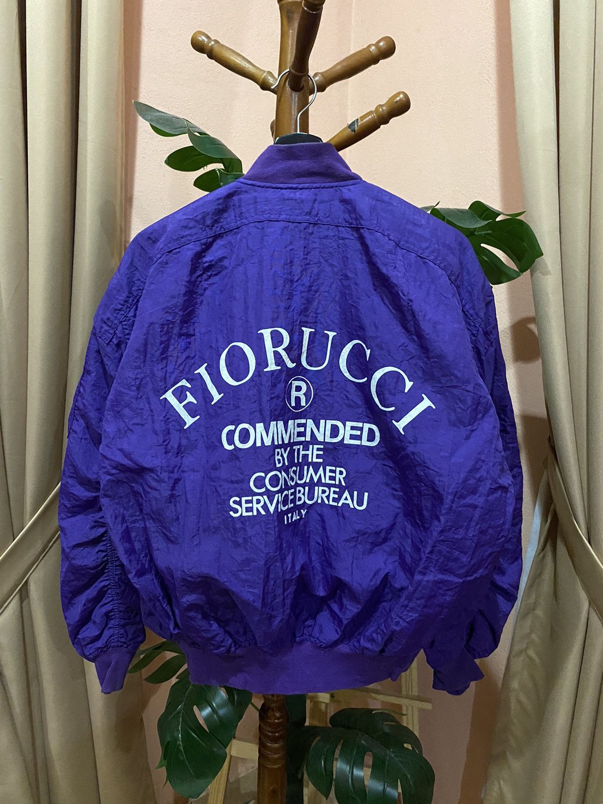 Fiorucci Fiorucci Vintage Purple Nylon Bomber Jacket Italian Style Size US M / EU 48-50 / 2 - 1 Thumbnail