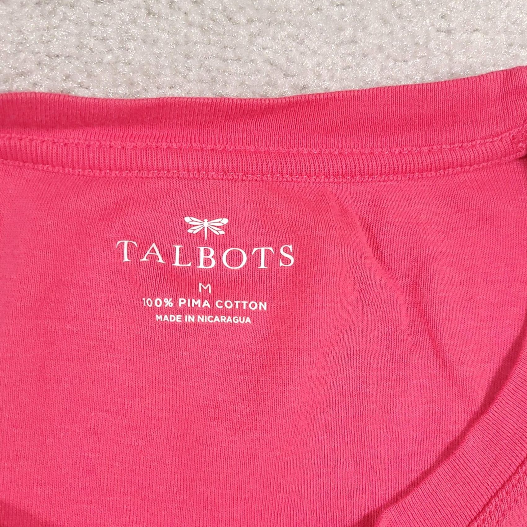 Talbots Talbots Shirt Womens Medium Pink Pocket Crewneck Tee Short Sleeve Pima Cotton Size M / US 6-8 / IT 42-44 - 5 Thumbnail