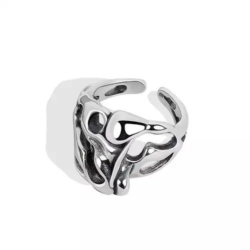 Handmade × Jewelry Abstract Ring Bubbles Silver Modern Punk Art Psychedelic Size ONE SIZE - 3 Thumbnail