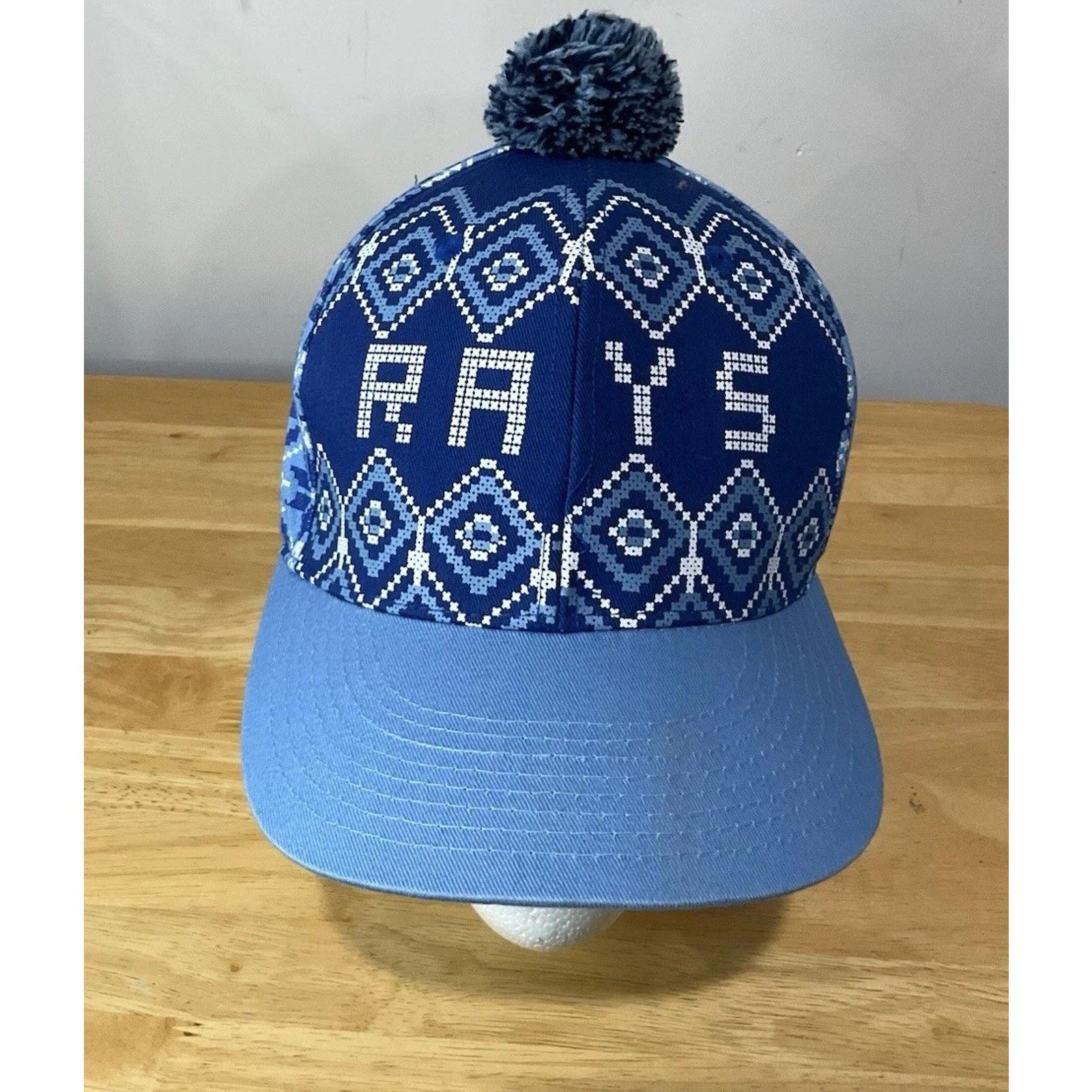 Other Tampa Bay Devil Rays Hat Cap Blue Snowflakes Pom Holiday Size ONE SIZE - 1 Thumbnail