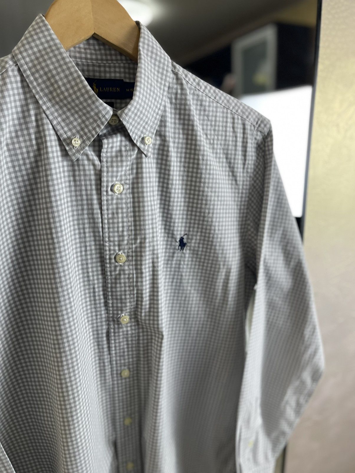 Polo Ralph Lauren Polo Ralph Lauren Gingham Oxford Shirt Custom Fit Grey Pony Size US M / EU 48-50 / 2 - 3 Thumbnail