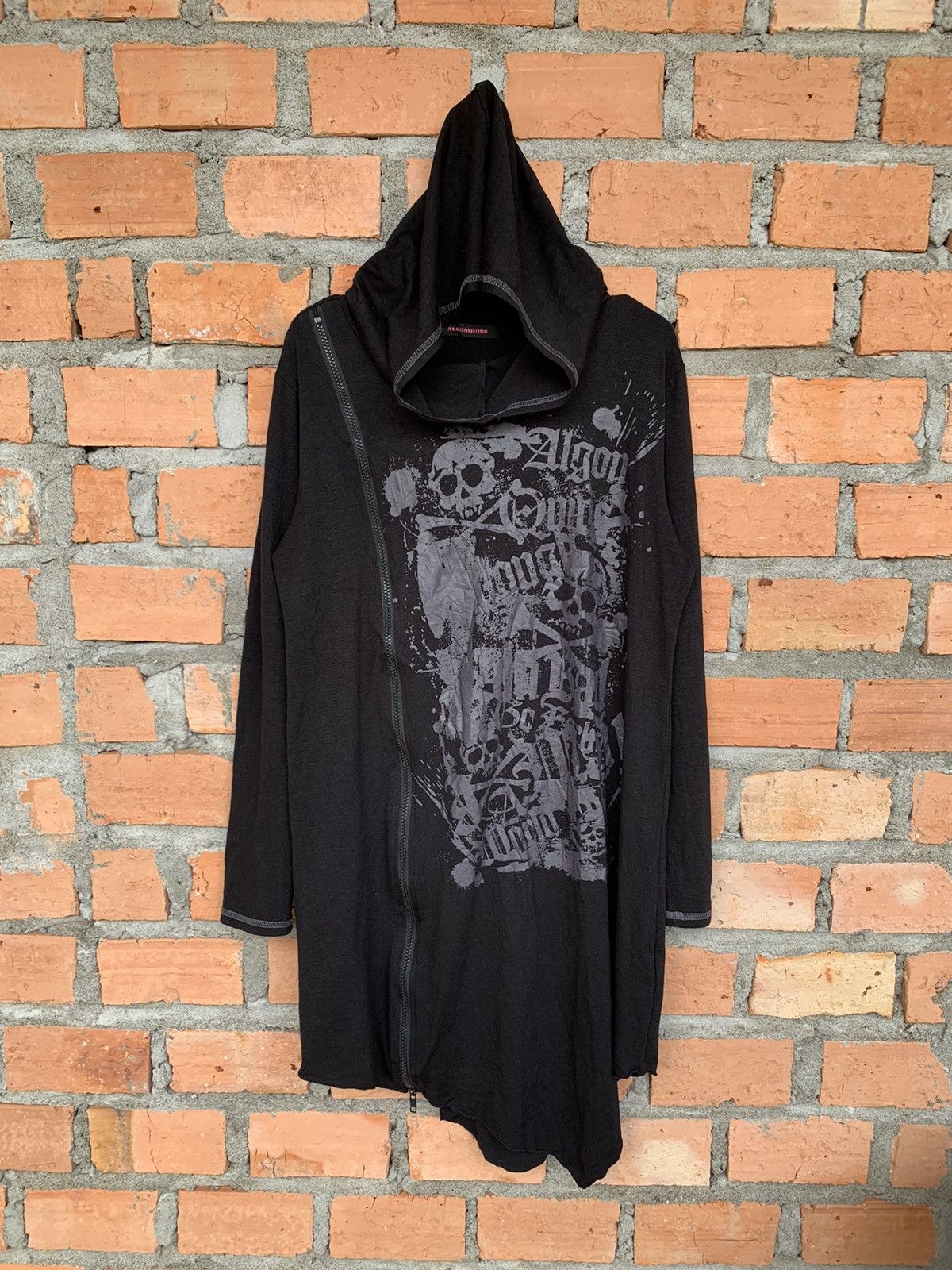 If Six Was Nine Algonquins poem punk skull asymmetrical zip pullover hoodie Size US M / EU 48-50 / 2 - 1 Thumbnail