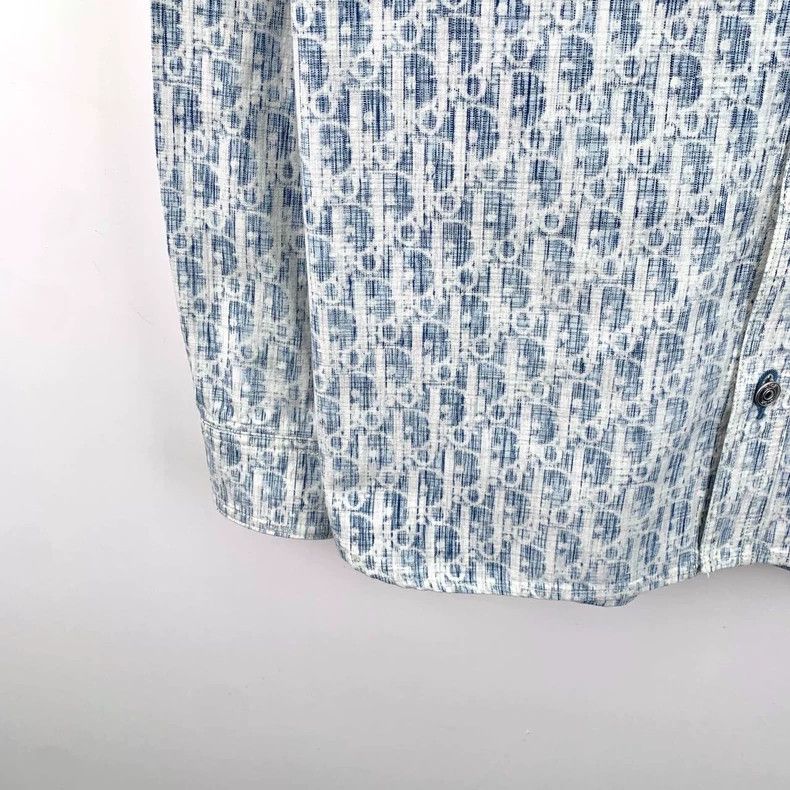 Dior Dior Light blue logo jacquad full printed cotton lapel sing Size US XXS / EU 40 - 4 Thumbnail