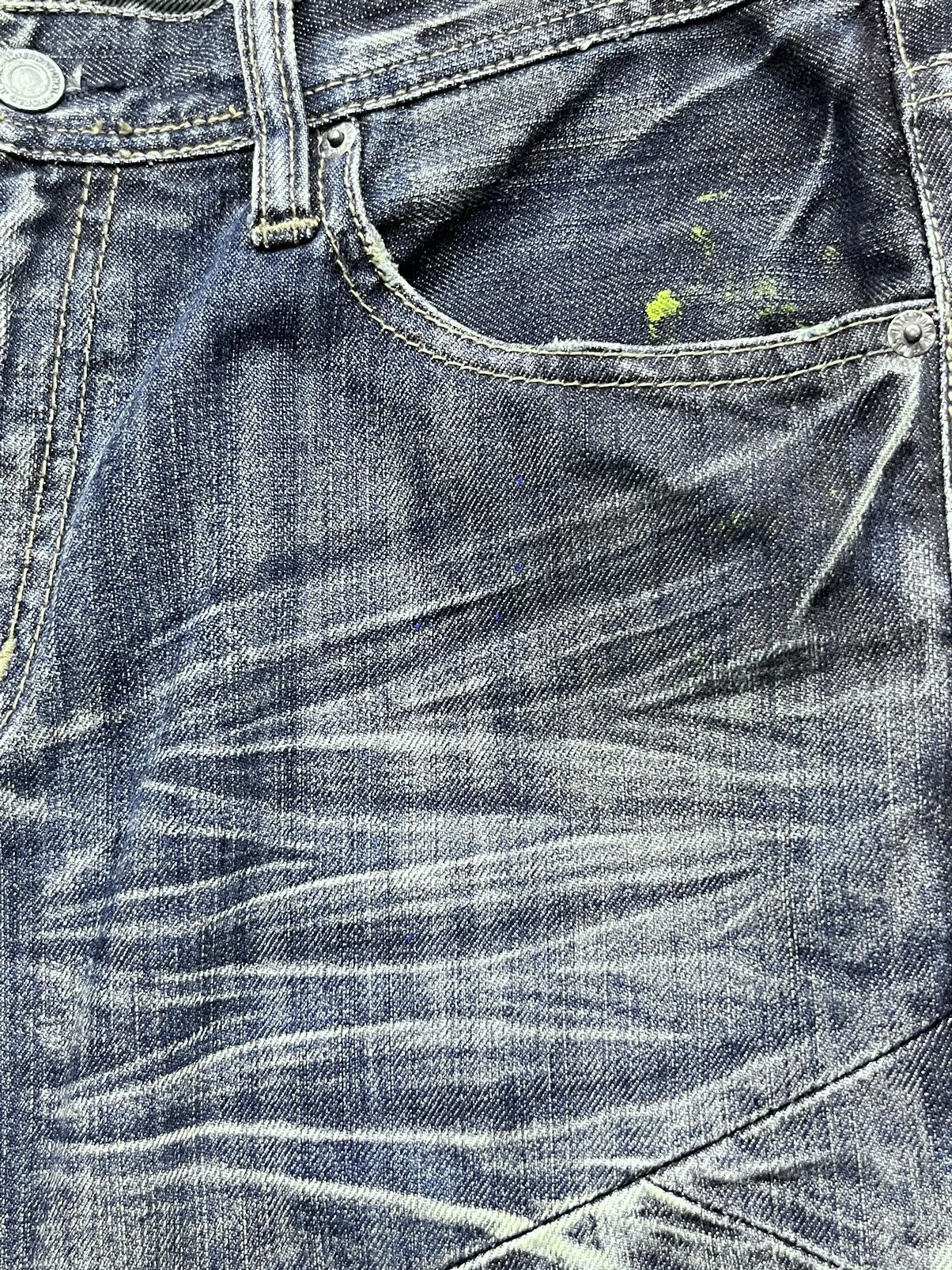 Japanese Brand PUNK FLARE🔥Vtg EDGE X RUPERT Distressed Blue Spliced Denim Size US 32 / EU 48 - 13 Thumbnail