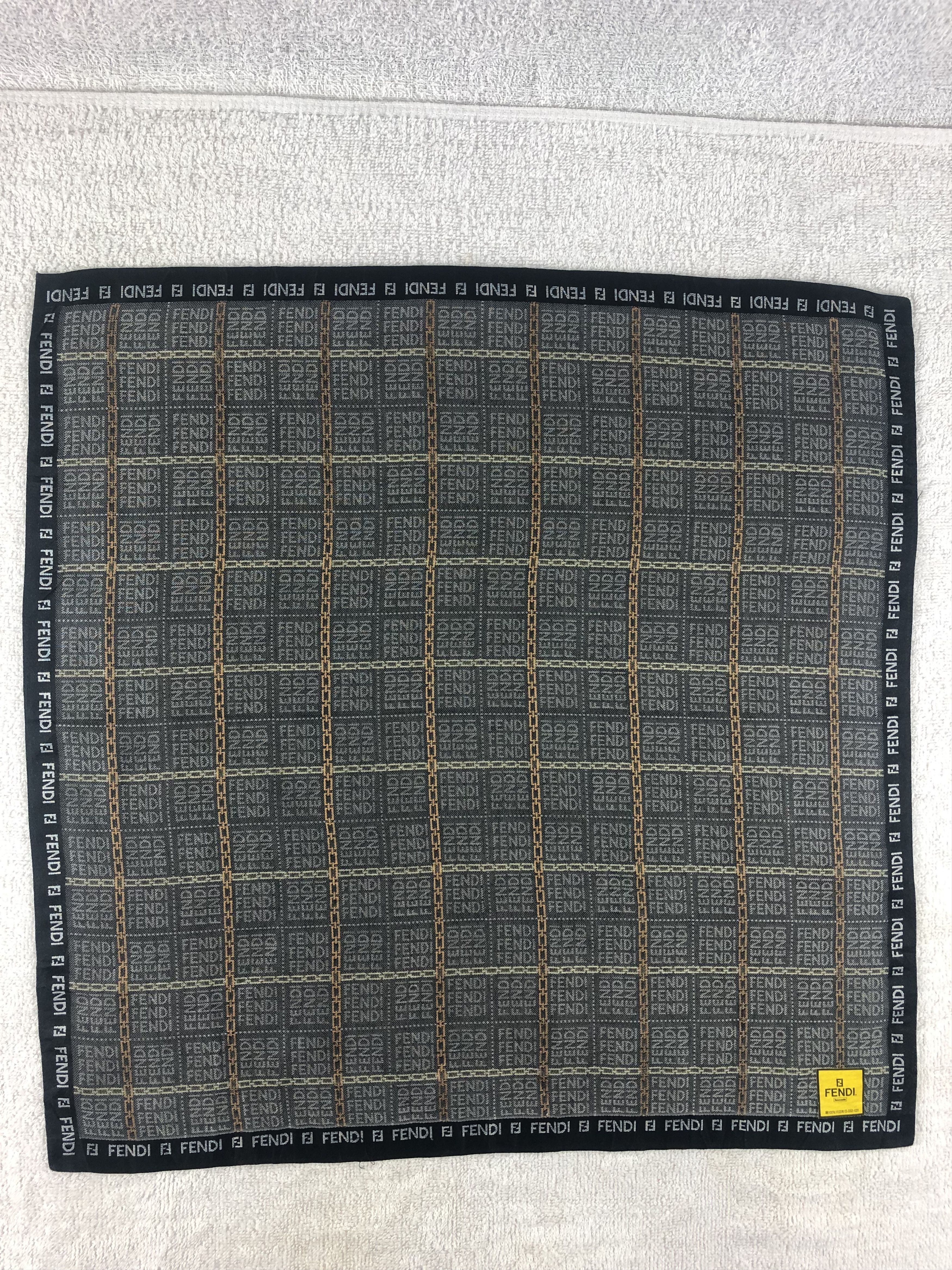 Vintage Fendi Monogram Handkerchief / Bandana / Neckerchief A1302 Size ONE SIZE - 3 Thumbnail