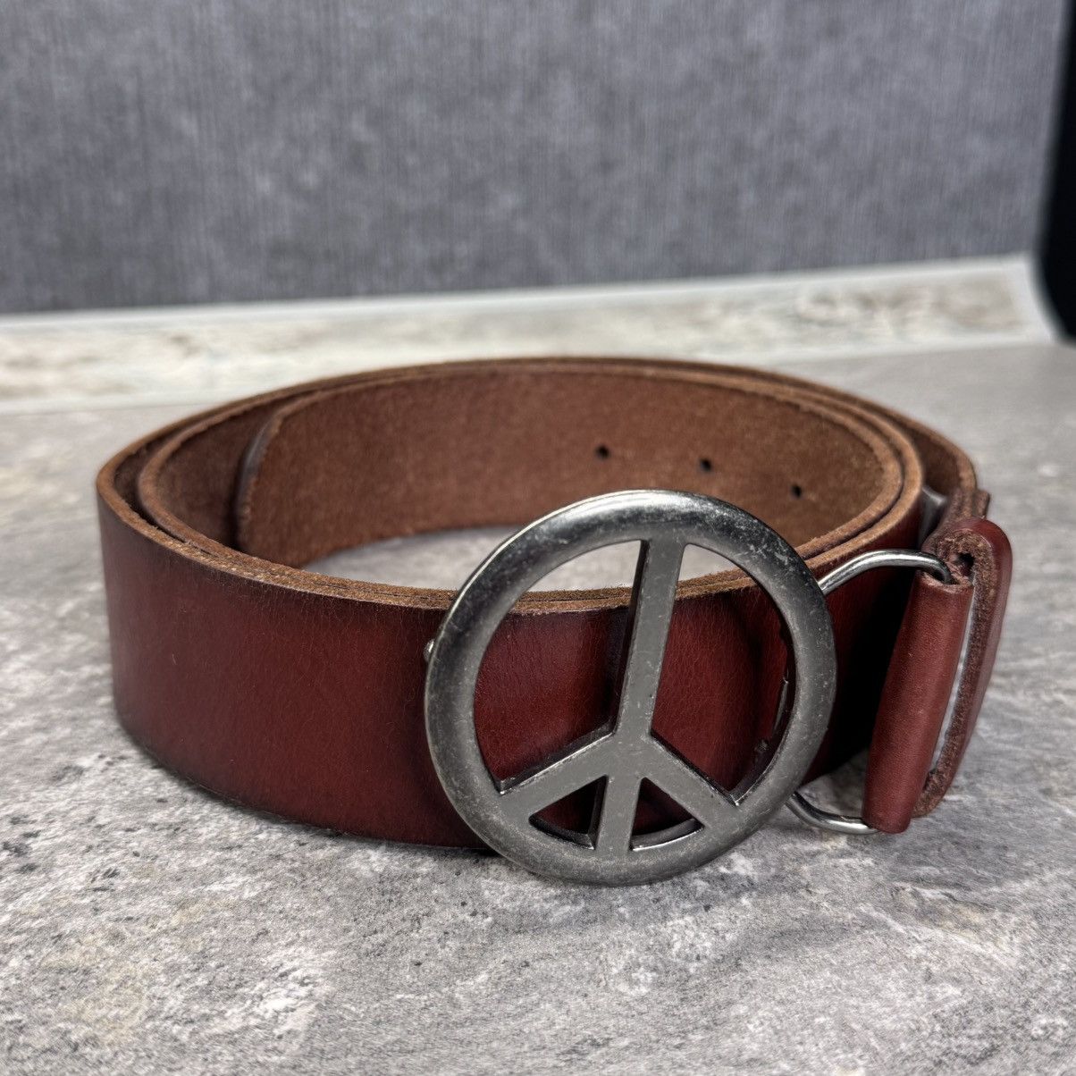 Hysteric Glamour Peace buckle leather belt y2k american eagle Size ONE SIZE - 1 Thumbnail