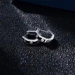Other × Sterling Silver 925 Silver Plated Cross Hoop Earrings for Men Women Size ONE SIZE - 3 Thumbnail