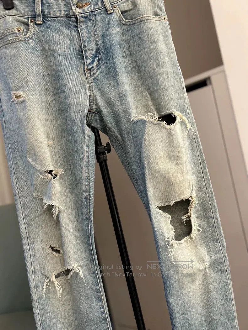 Saint Laurent Paris Saint Laurent D02 Distressed Denim Jeans. Size US 29 - 4 Thumbnail