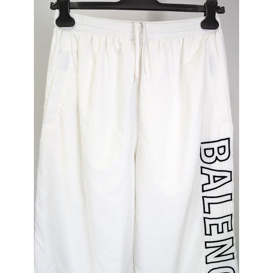Balenciaga o1rshd1 Light Track Nylon Tracksuit Pants in White Size US 32 / EU 48 - 3 Thumbnail