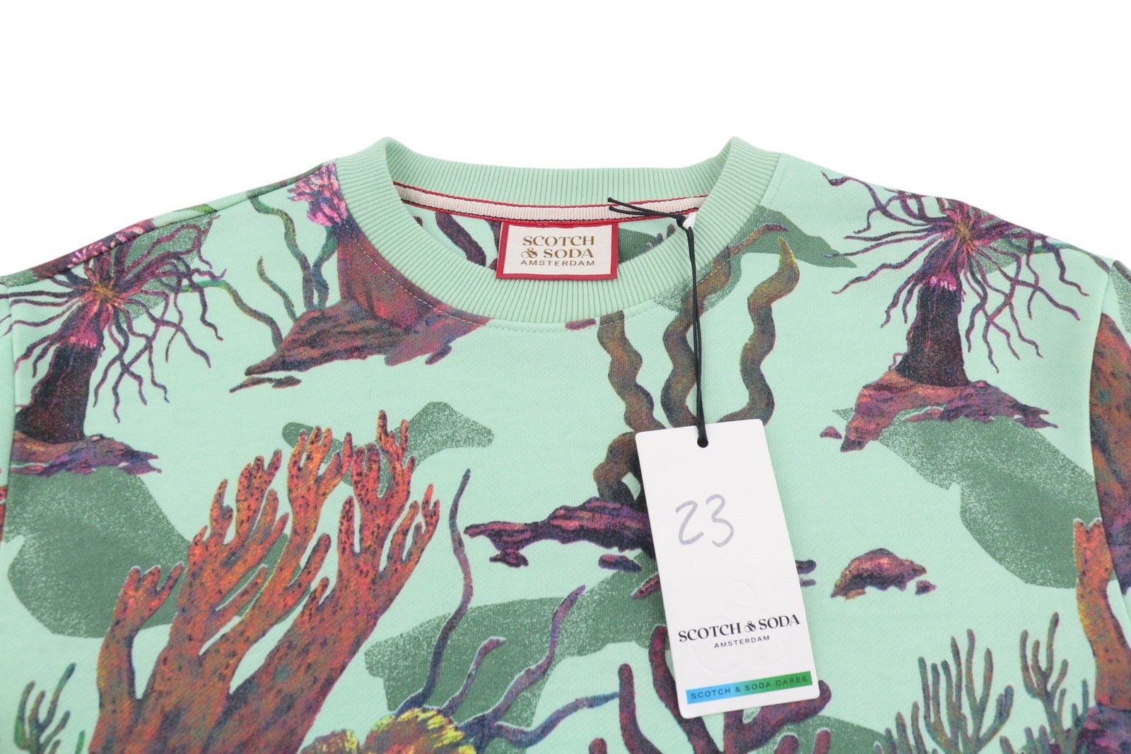 Scotch & Soda M Green Coral Reff Aop Cotton Crew Neck 91027 Size US M / EU 48-50 / 2 - 5 Thumbnail