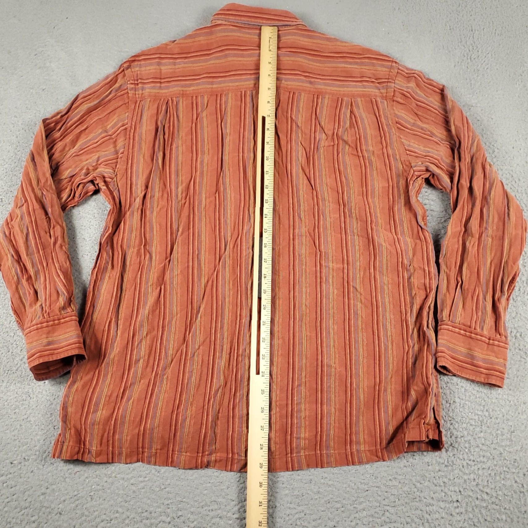 Tommy Bahama Tommy Bahama Shirt Mens Large Orange Striped Button-Up Long Sleeve Casual Shirt - Cotton, Woven, Regular Fit, Beach Modern style Mens Size US L / EU 52-54 / 3 - 3 Thumbnail