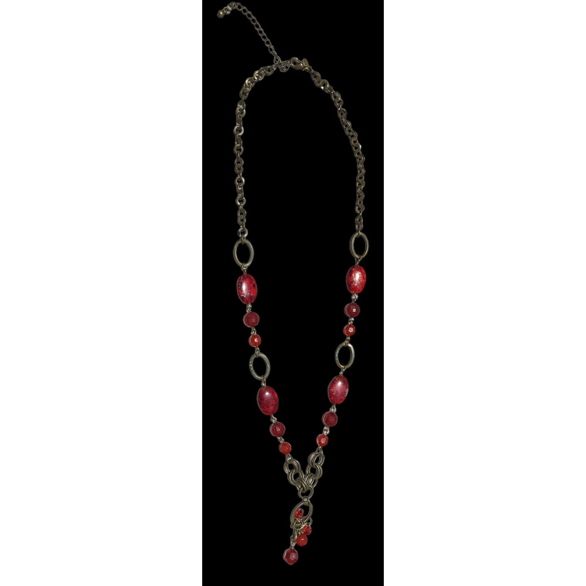 Other Premier Designs Vintage Red And Gold Beaded Necklace Size ONE SIZE - 1 Thumbnail