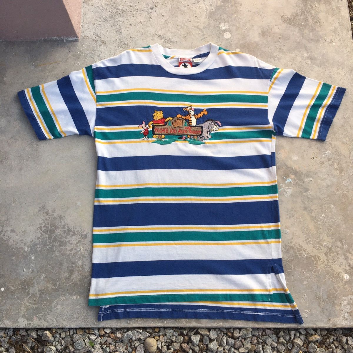 Disney × Mickey Mouse × Vintage Vintage Pooh Stripes Tee Size US M / EU 48-50 / 2 - 1 Thumbnail