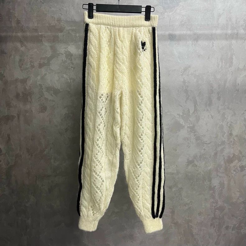Gucci Gucci Size S Ivory color-block knitted mid-waist casual pa Size 42" / US 20 - 1 Thumbnail