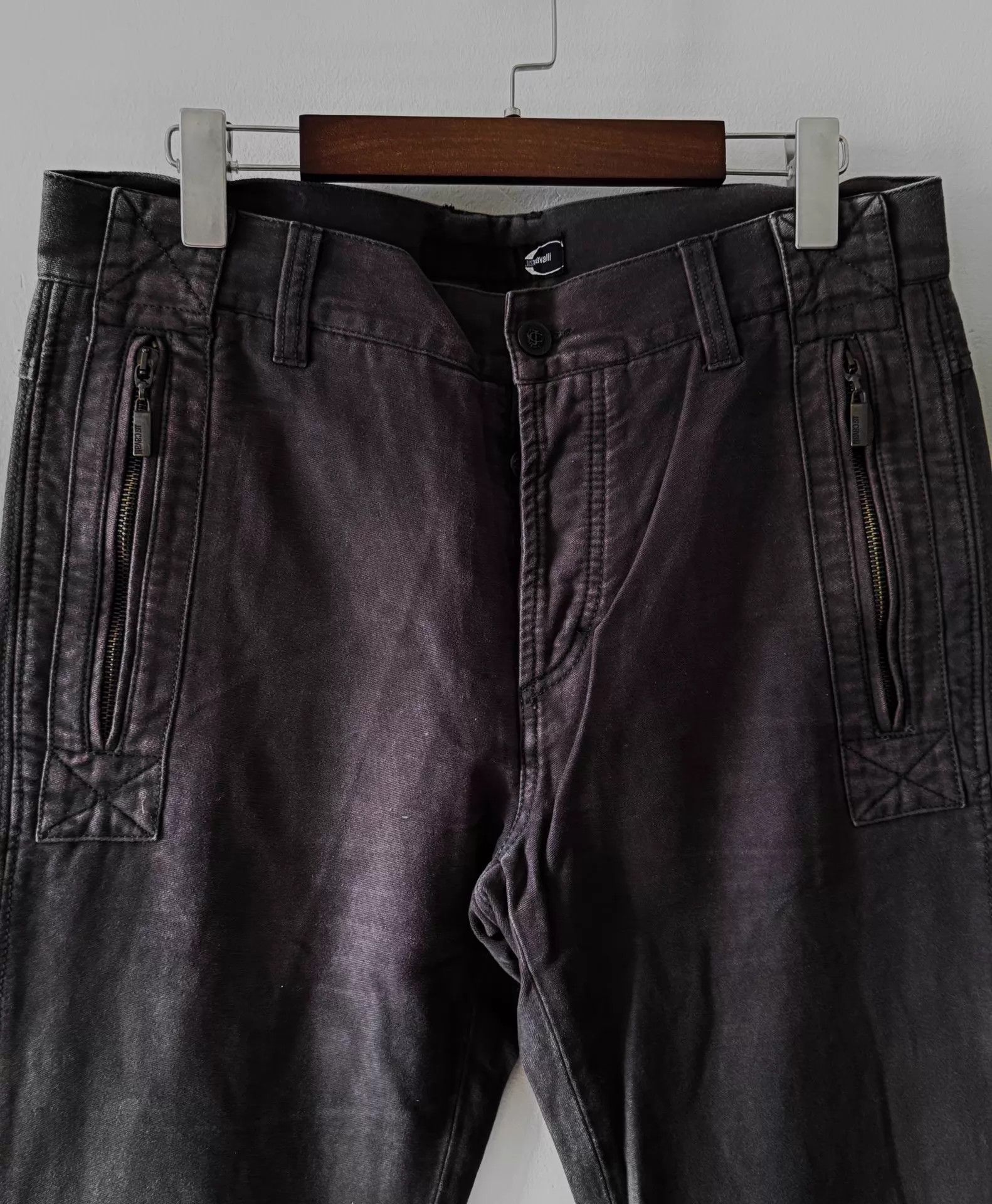 Just Cavalli Just Cavalli 00s Suede Distressed Zip Pants Brownish-Red 48 Size US 32 / EU 48 - 3 Thumbnail