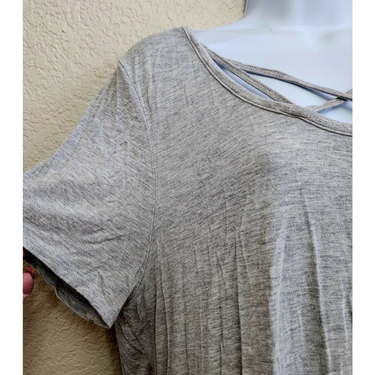 Other Terre Bleue Gray Heathered Short Sleeves Top Large Flowy Size L / US 10 / IT 46 - 2 Thumbnail