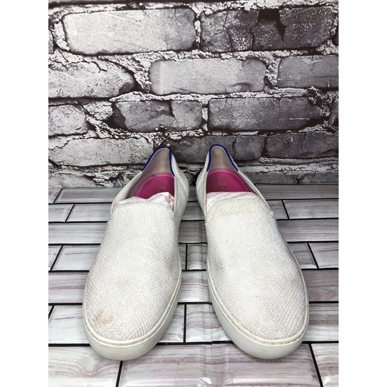 Other Rothy's The Sneakers White Terry Cloth Fabric Slip On Comfor Size US 9 / IT 39 - 21 Thumbnail