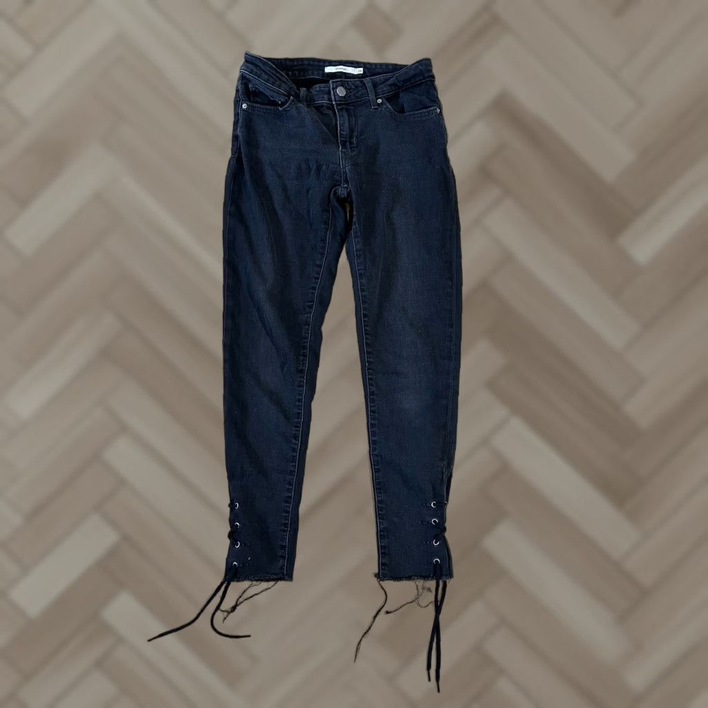 Levi's Levi's 711 Skinny Jeans Womens Black Stretch Denim Size 26 Regular Modern Classic Size 26" / US 2 / IT 38 - 1 Thumbnail