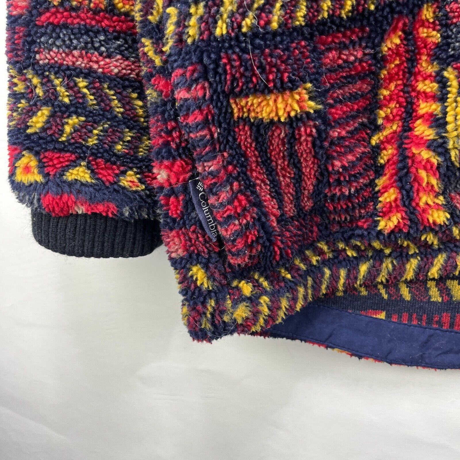 Columbia × Vintage Vintage 90s Columbia Deep Pile Fleece Aztec Pattern Medium Size M / US 6-8 / IT 42-44 - 5 Thumbnail