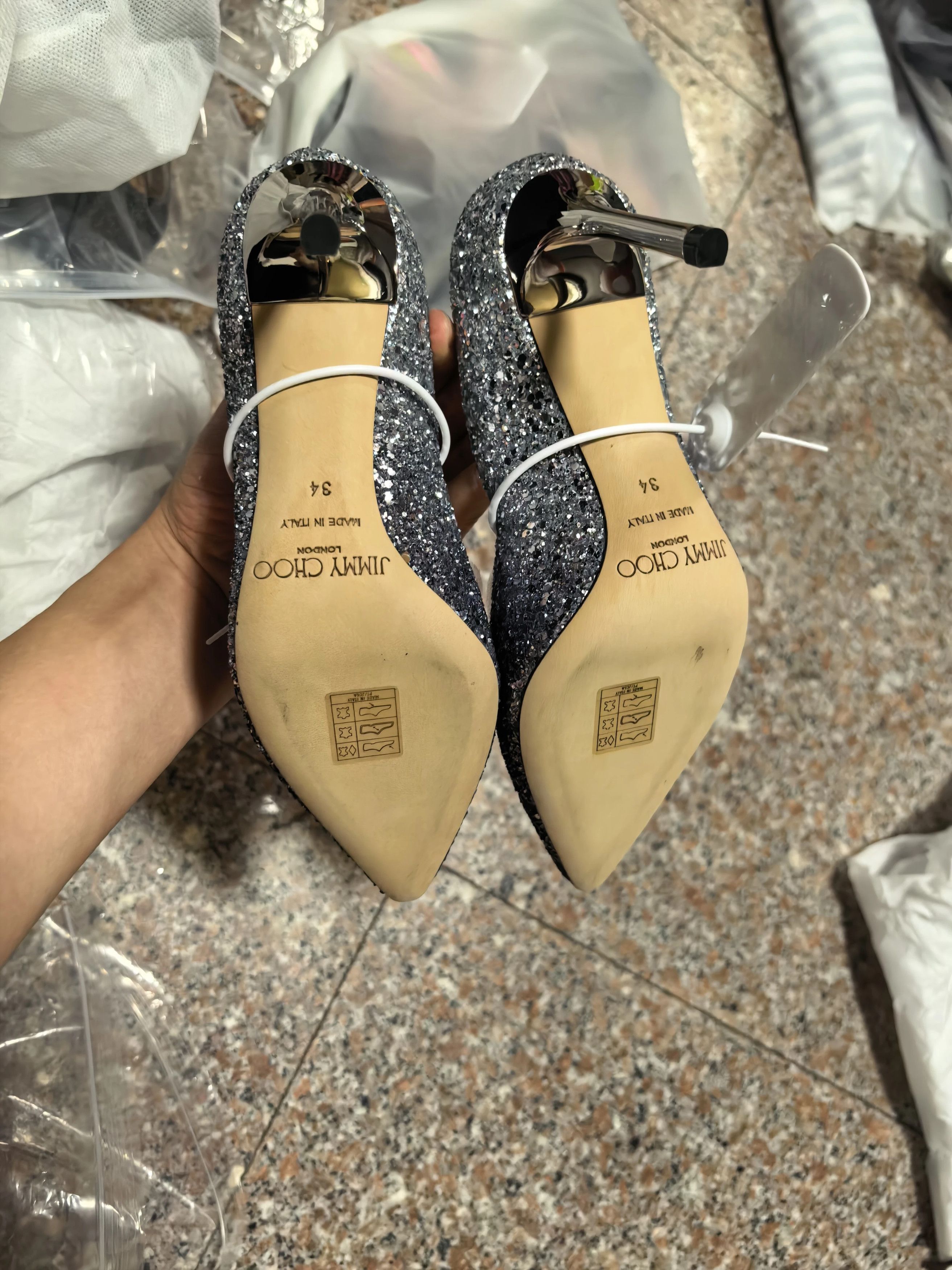 Jimmy Choo Jimmy Choo Blue Silver Ombre High Heels Size 34 Size US 4 / IT 34 - 5 Thumbnail