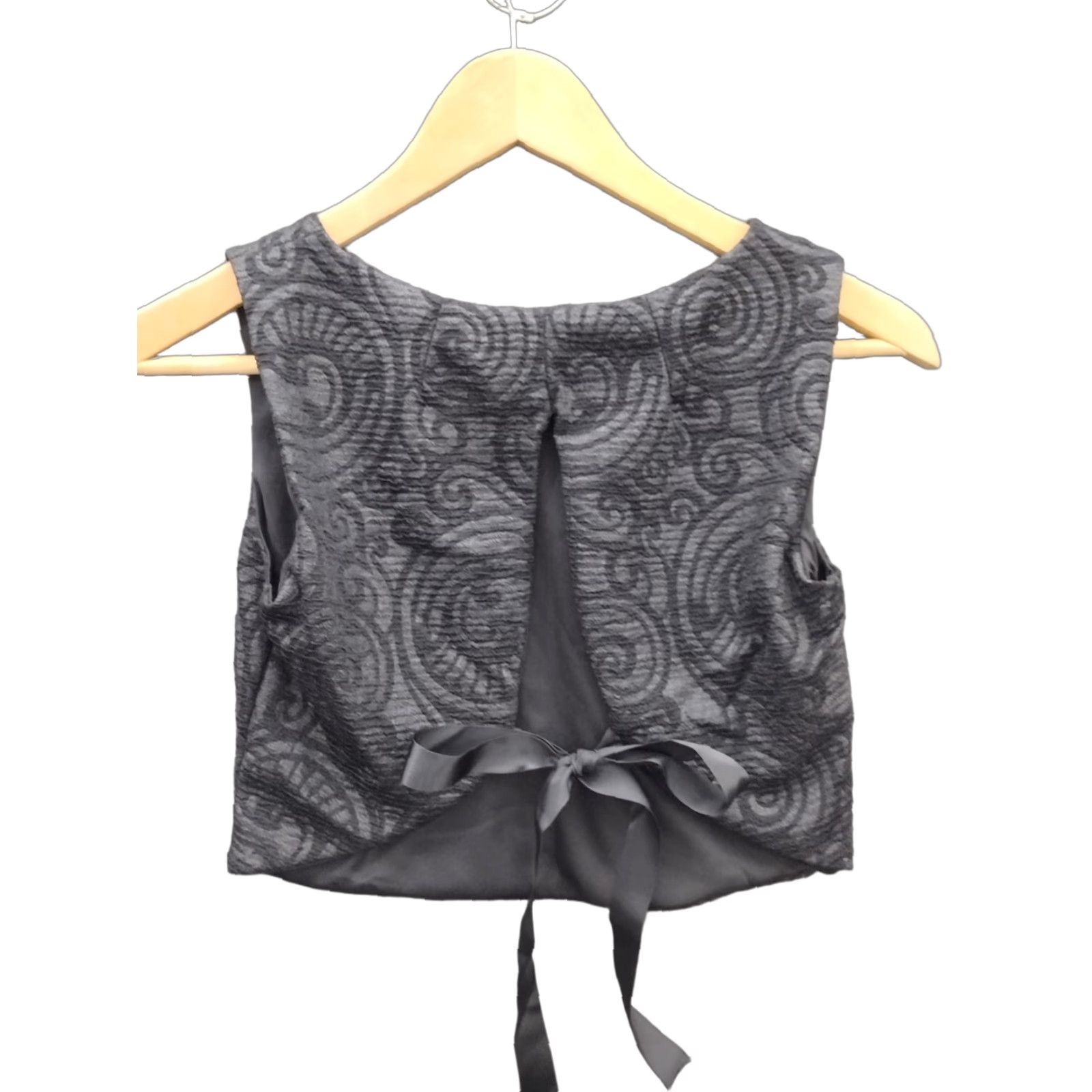 Vintage Codigo Women's Paisley Open Back Tie Tank Blouse Sleeveless Tank Top Black XS? Size M / US 6-8 / IT 42-44 - 1 Thumbnail