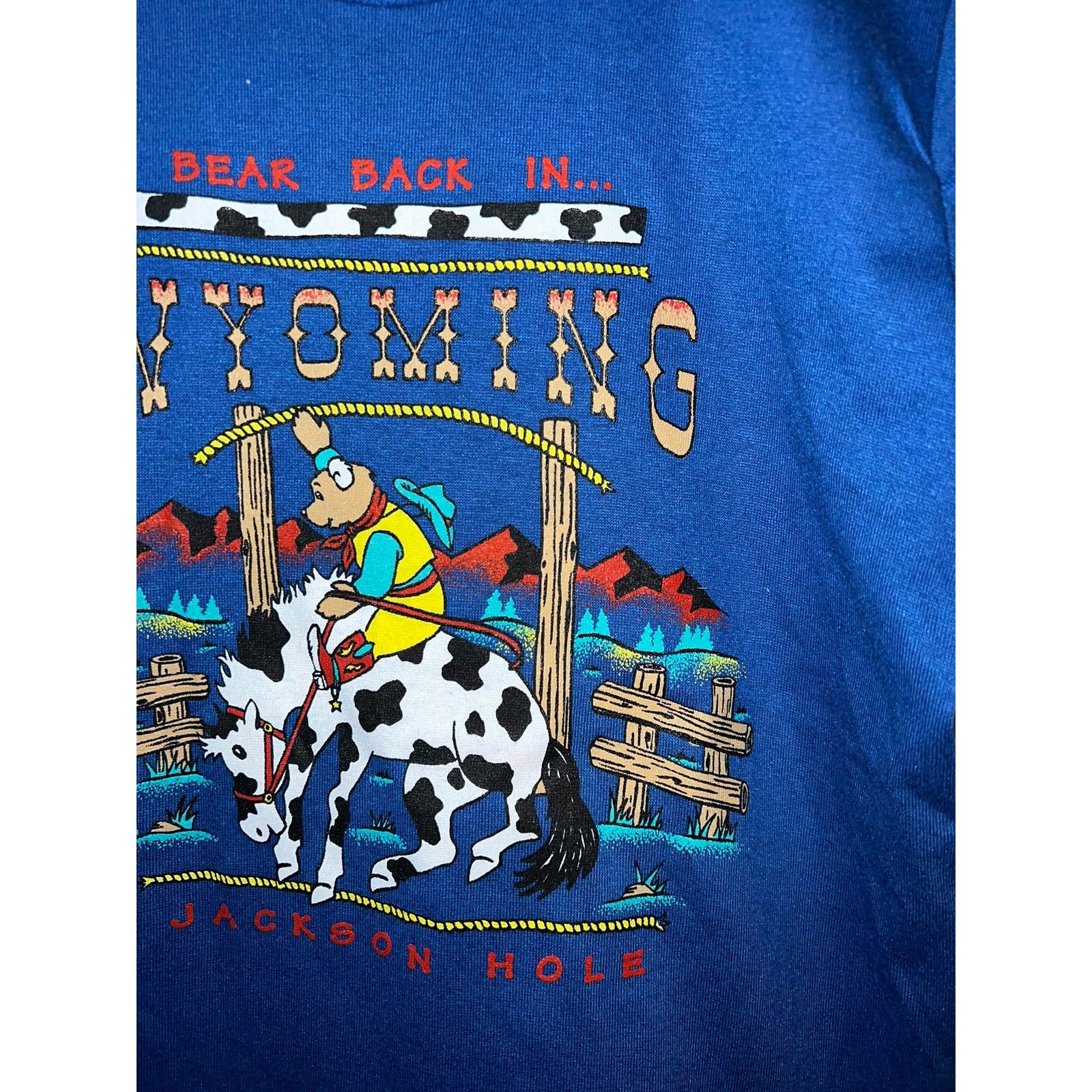 Jerzees 90s Youth Bear Back In Wyoming Jackson Hole Shirt M 10-12 Size US M / EU 48-50 / 2 - 3 Thumbnail