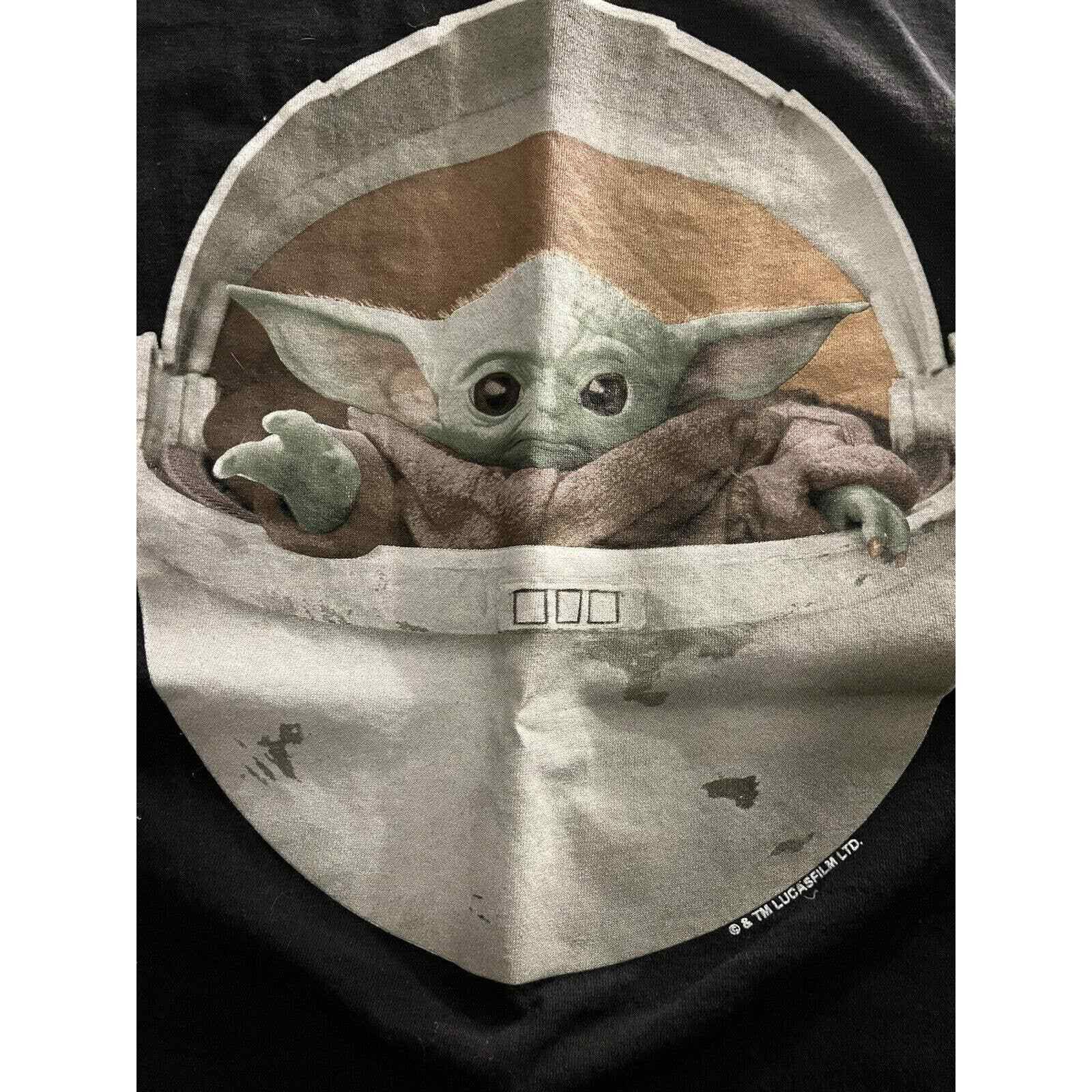 The Unbranded Brand Baby Yoda Mandalorian Mando Disney Black T-shirt Mens Large Size US L / EU 52-54 / 3 - 3 Thumbnail