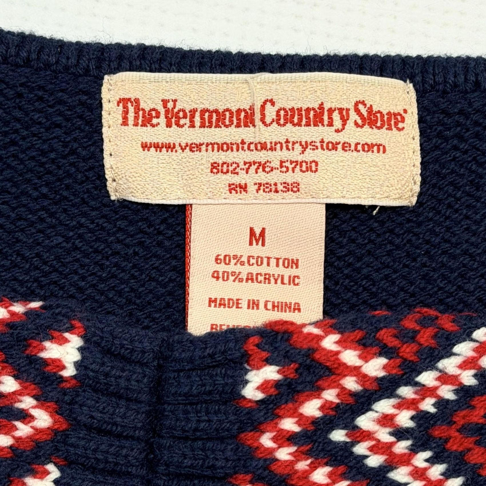 Vintage Vermont Country Store Sweater Womens Medium Blue Fair Isle Knit Pullover Size M / US 6-8 / IT 42-44 - 7 Thumbnail