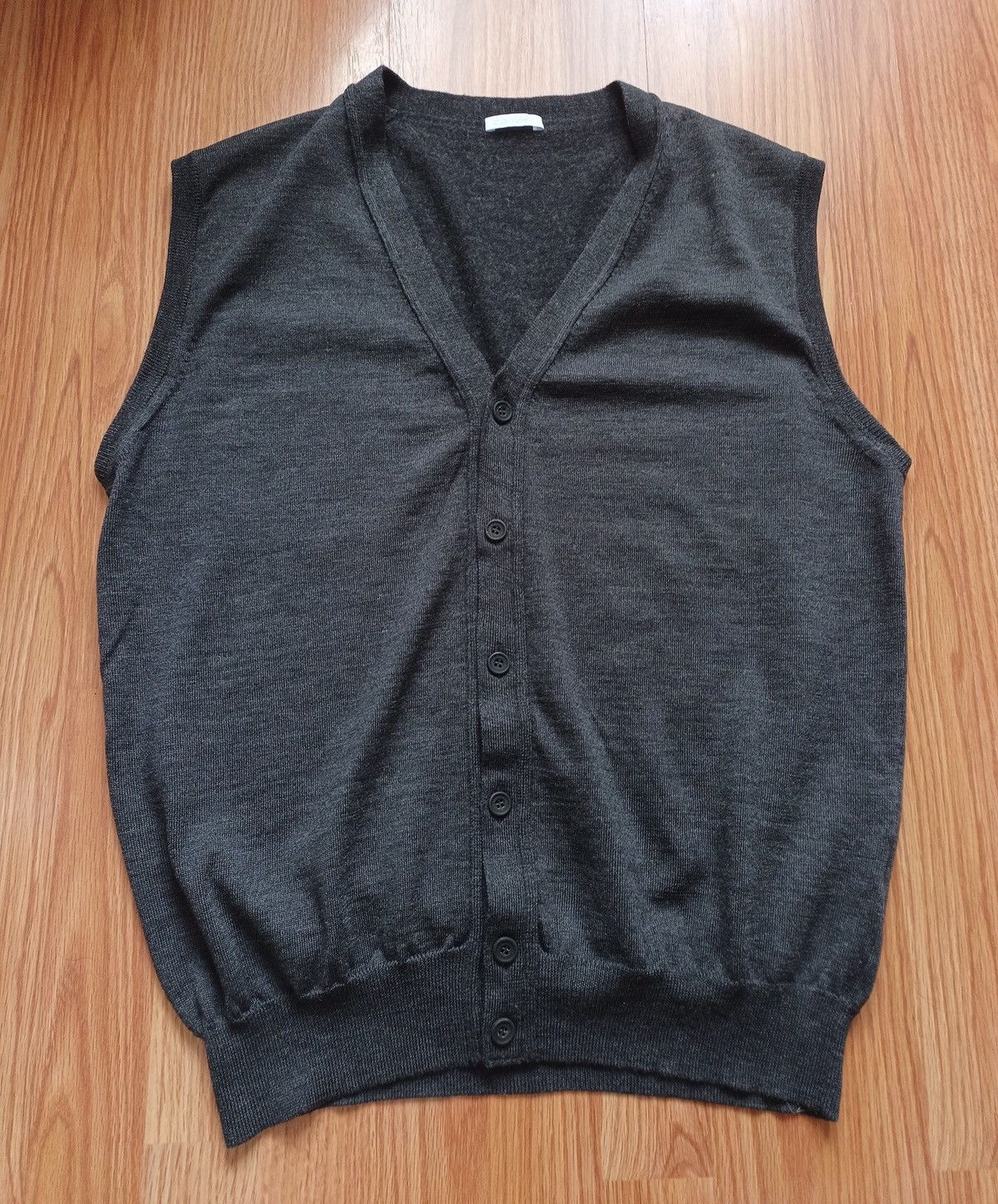 Zanieri Zanieri Lana Wool Grey Mens Knit Cardigan Vest XL Size US XL / EU 56 / 4 - 6 Thumbnail