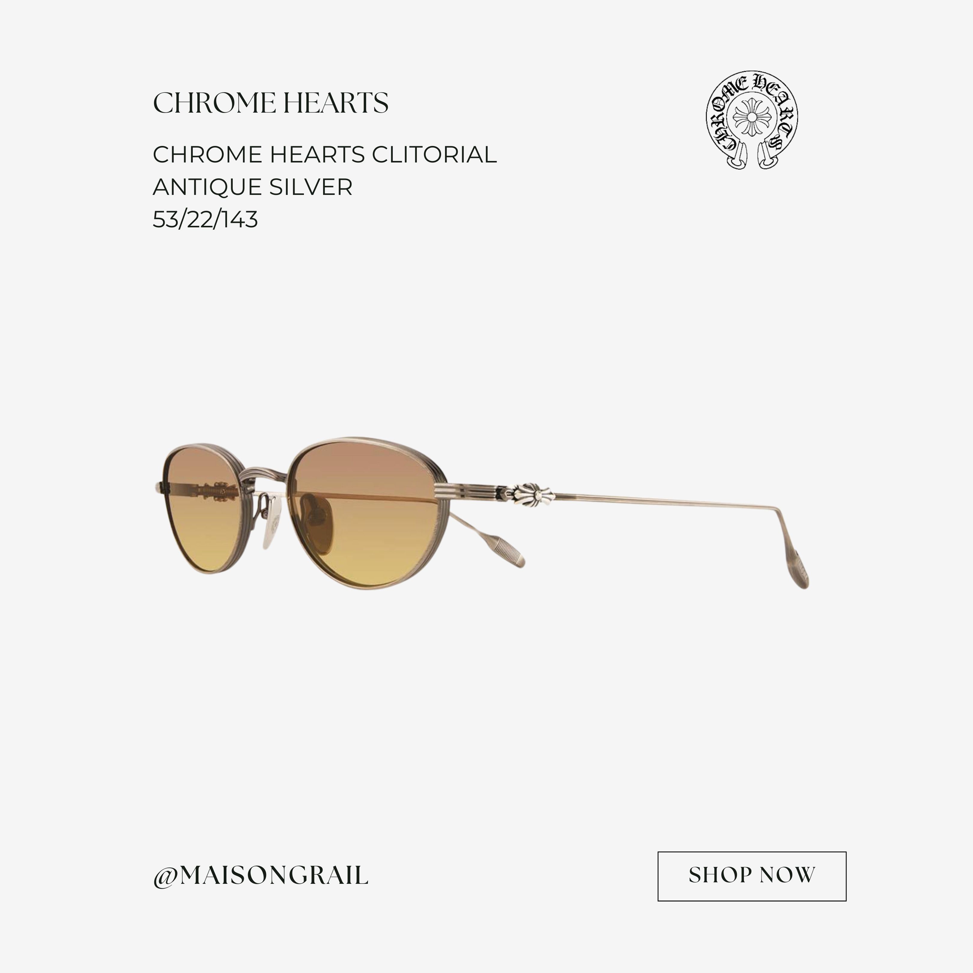 Chrome Hearts CHROME HEARTS CLITORIAL ANTIQUE SILVER SUNGLASSES Size ONE SIZE - 1 Thumbnail