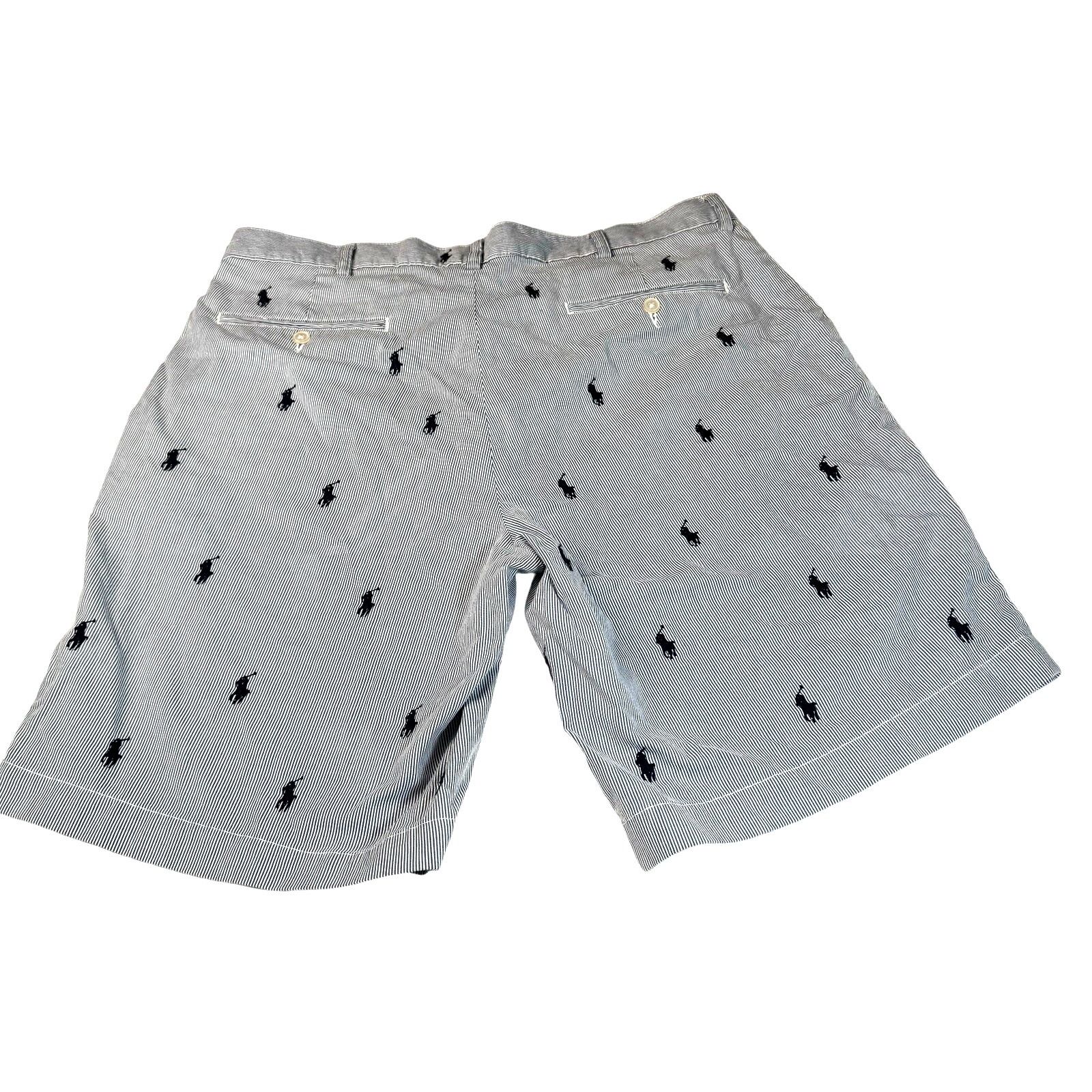 Polo Ralph Lauren Polo Ralph Lauren Blue Striped Embroidered Logo Shorts 35 Size US 35 - 3 Thumbnail