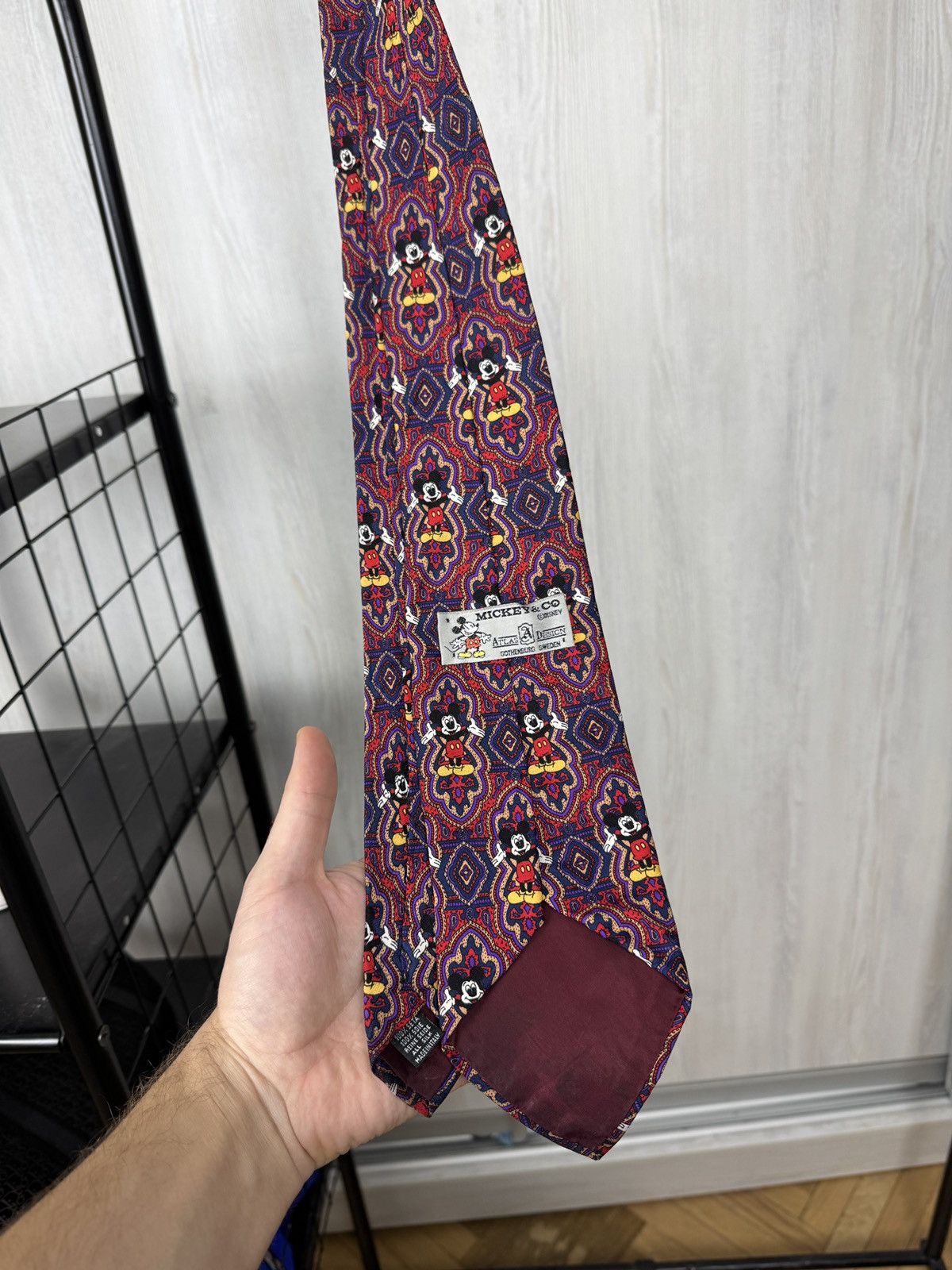 Mickey Mouse VINTAGE 80s 90s Mickey Mouse Logo Paisley DISNEY Silk TIE Size ONE SIZE - 6 Thumbnail