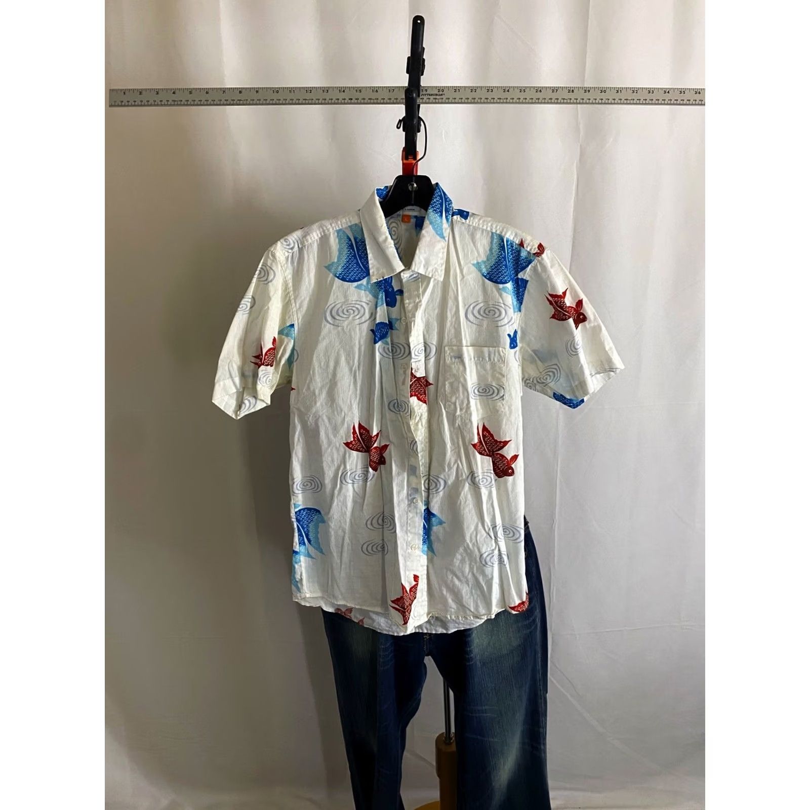 Vintage Riphon Bangkok Batik Fish SHIRT Marked Large L FITS Medium M Length 32 Size US M / EU 48-50 / 2 - 3 Thumbnail