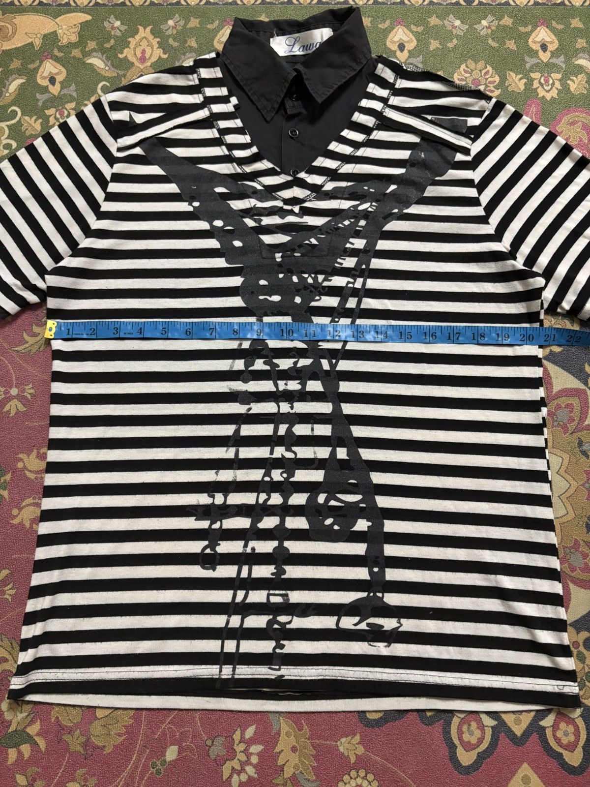 If Six Was Nine Japanese Brand Lawa Striped Double Layer Polo Tee Size US M / EU 48-50 / 2 - 6 Thumbnail