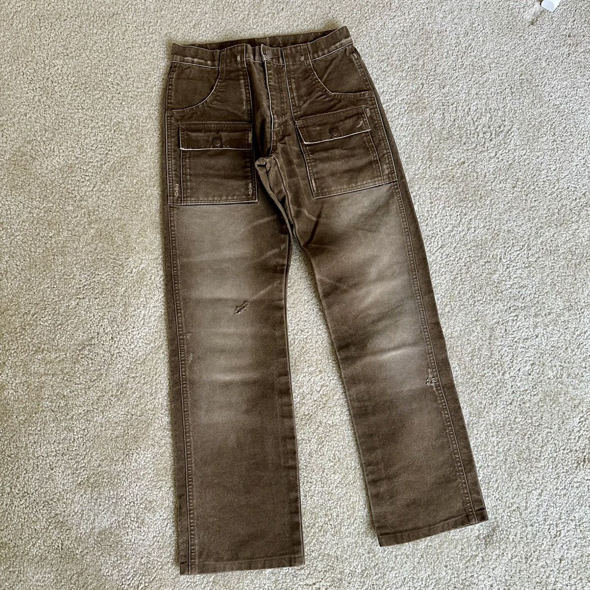 Japanese Brand Japanese “Blueway” brown denim cargo jeans Size US 28 / EU 44 - 1 Thumbnail