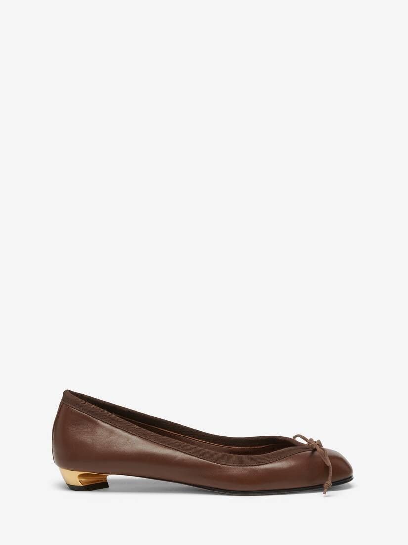 Alexander McQueen o1w1db10925 Armadillo Ballet Flat in Brown/Walnut Size US 7.5 / IT 37.5 - 1 Thumbnail